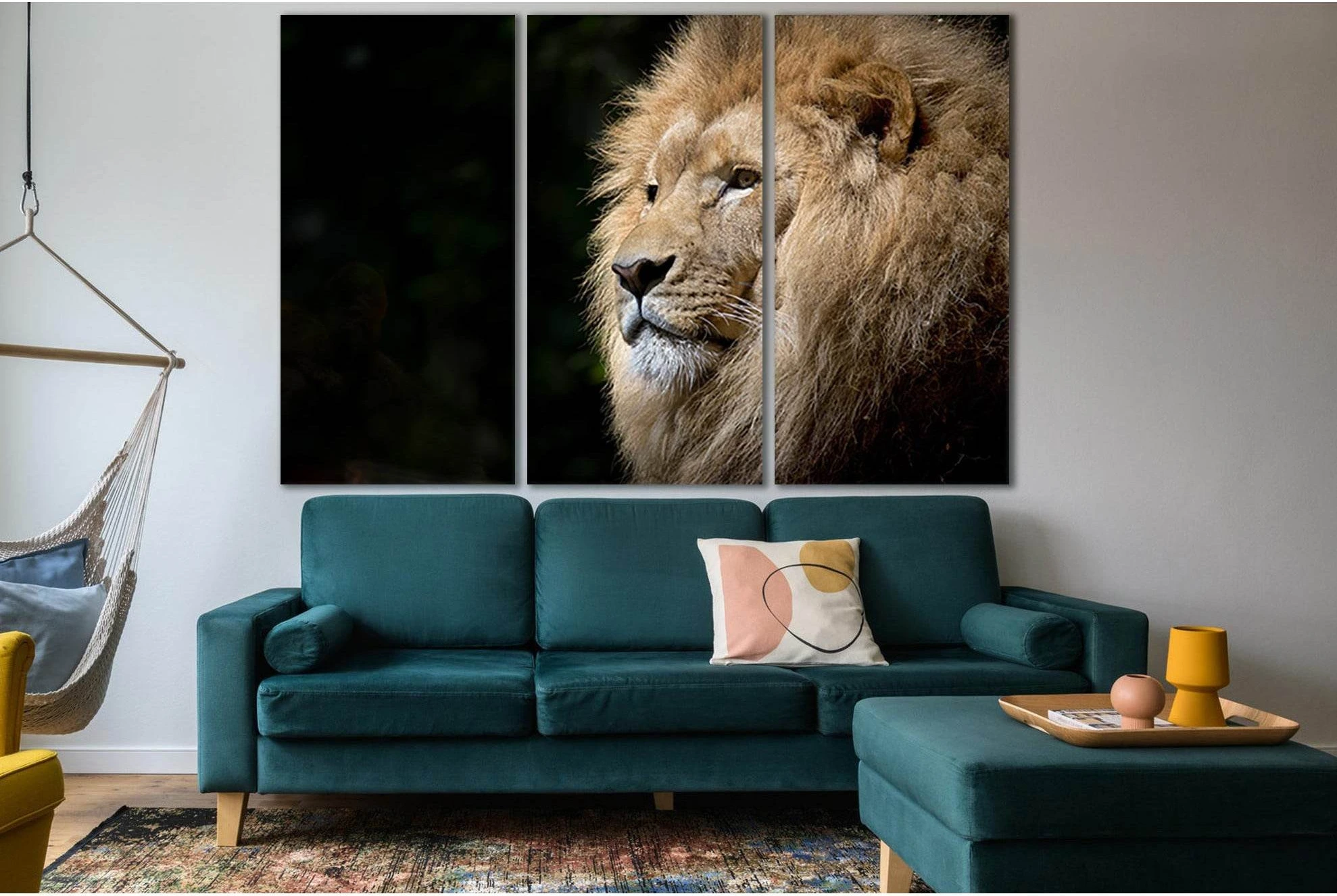 Portrait Of A Lion Close Up №SL1029 Ready to Hang Canvas Print - Zellart Canvas Prints 0new, ALL_Products, Animals & Wildlife, Lion