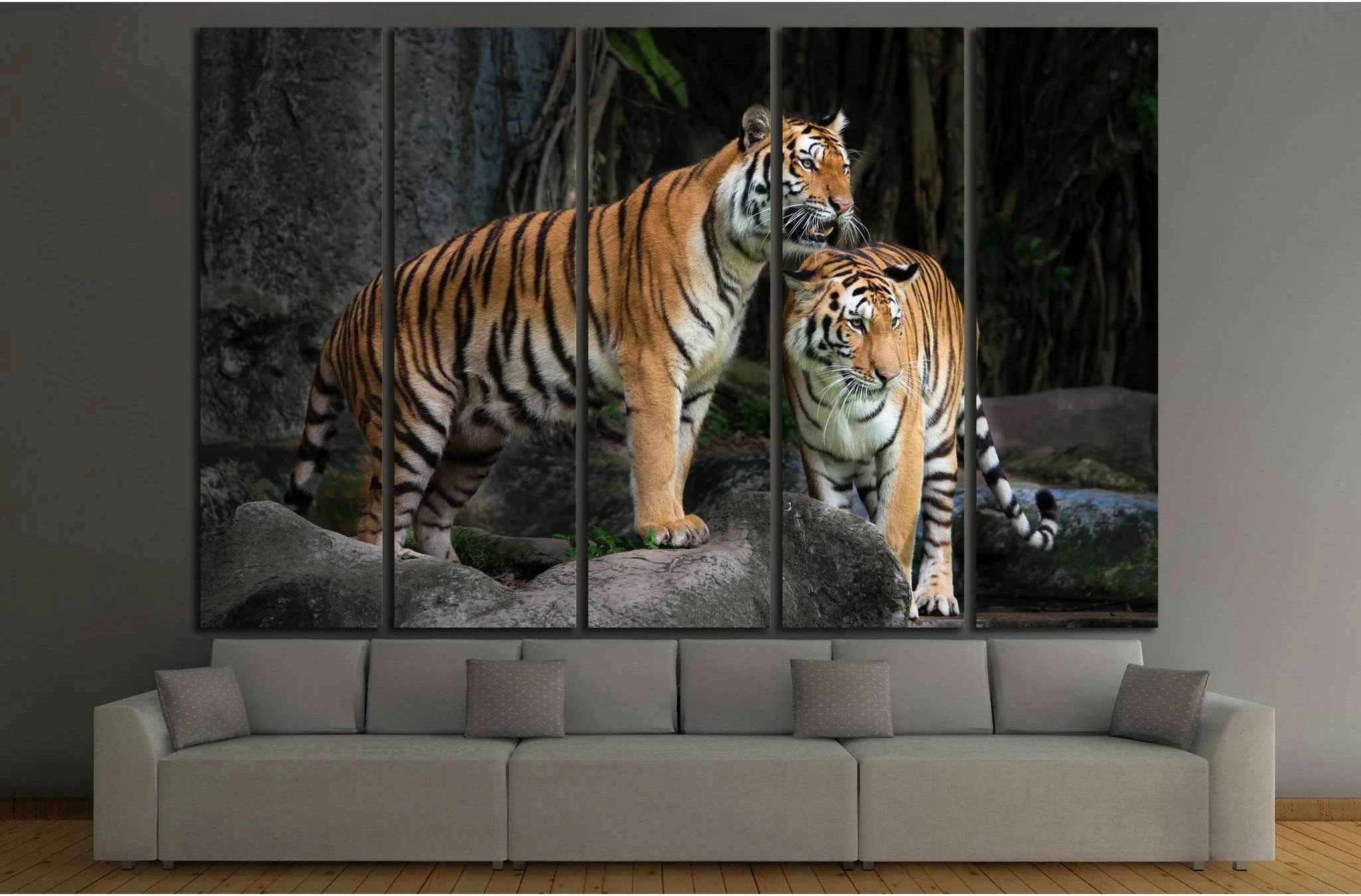 Portrait of a Royal Bengal tiger №1117 Ready to Hang Canvas Print - Zellart Canvas Prints ALL_Products, s-1117, Tiger