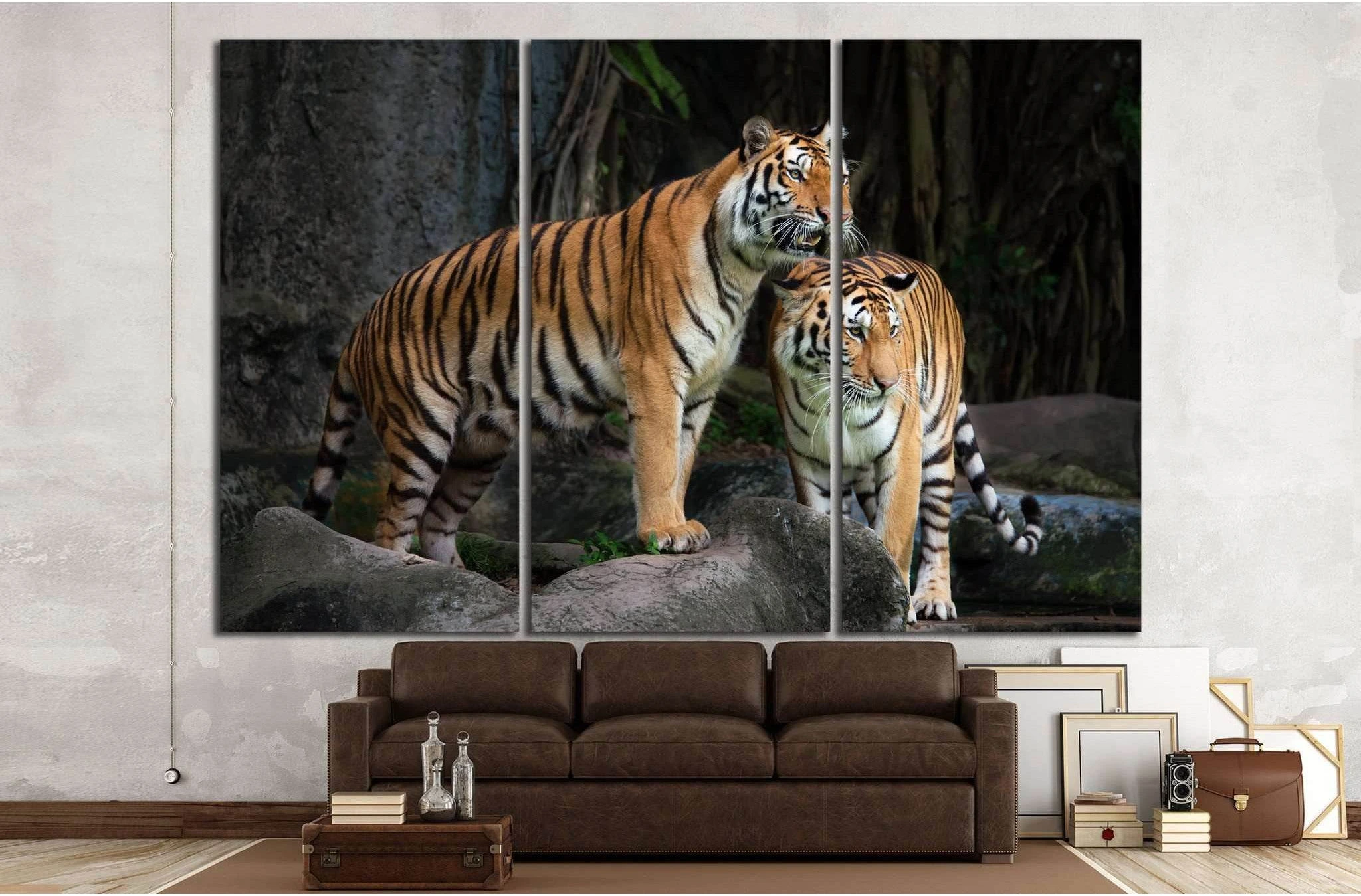 Portrait of a Royal Bengal tiger №1117 Ready to Hang Canvas Print - Zellart Canvas Prints ALL_Products, s-1117, Tiger