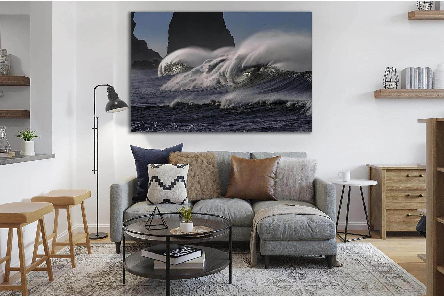Powerful Ocean Waves №SL189 Ready to Hang Canvas Print - Zellart Canvas Prints 0new, ALL_Products, Beach Ocean & Waves
