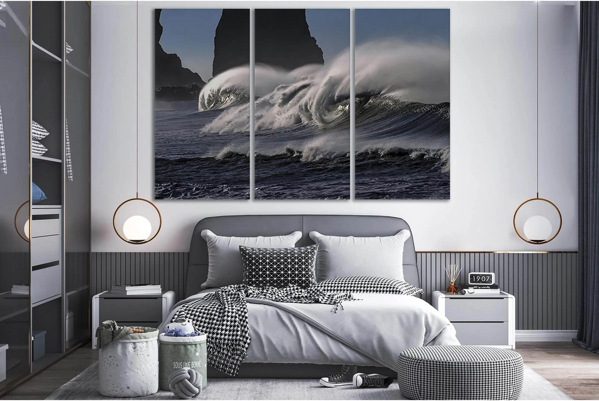Powerful Ocean Waves №SL189 Ready to Hang Canvas Print - Zellart Canvas Prints 0new, ALL_Products, Beach Ocean & Waves