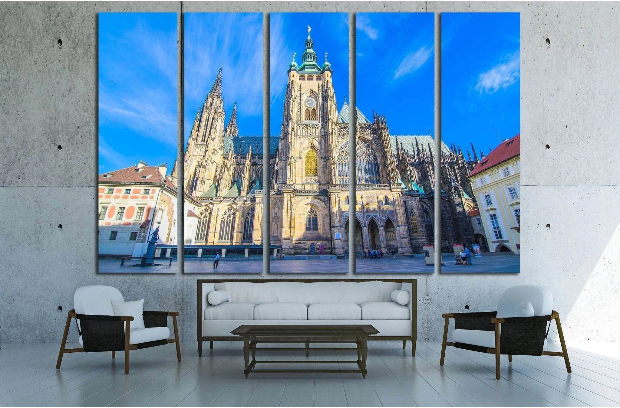 Prague, Czech Republic, Vitus cathedral, Prague Castle area №1805 Ready to Hang Canvas Print - Zellart Canvas Prints ALL_Products, s-1805
