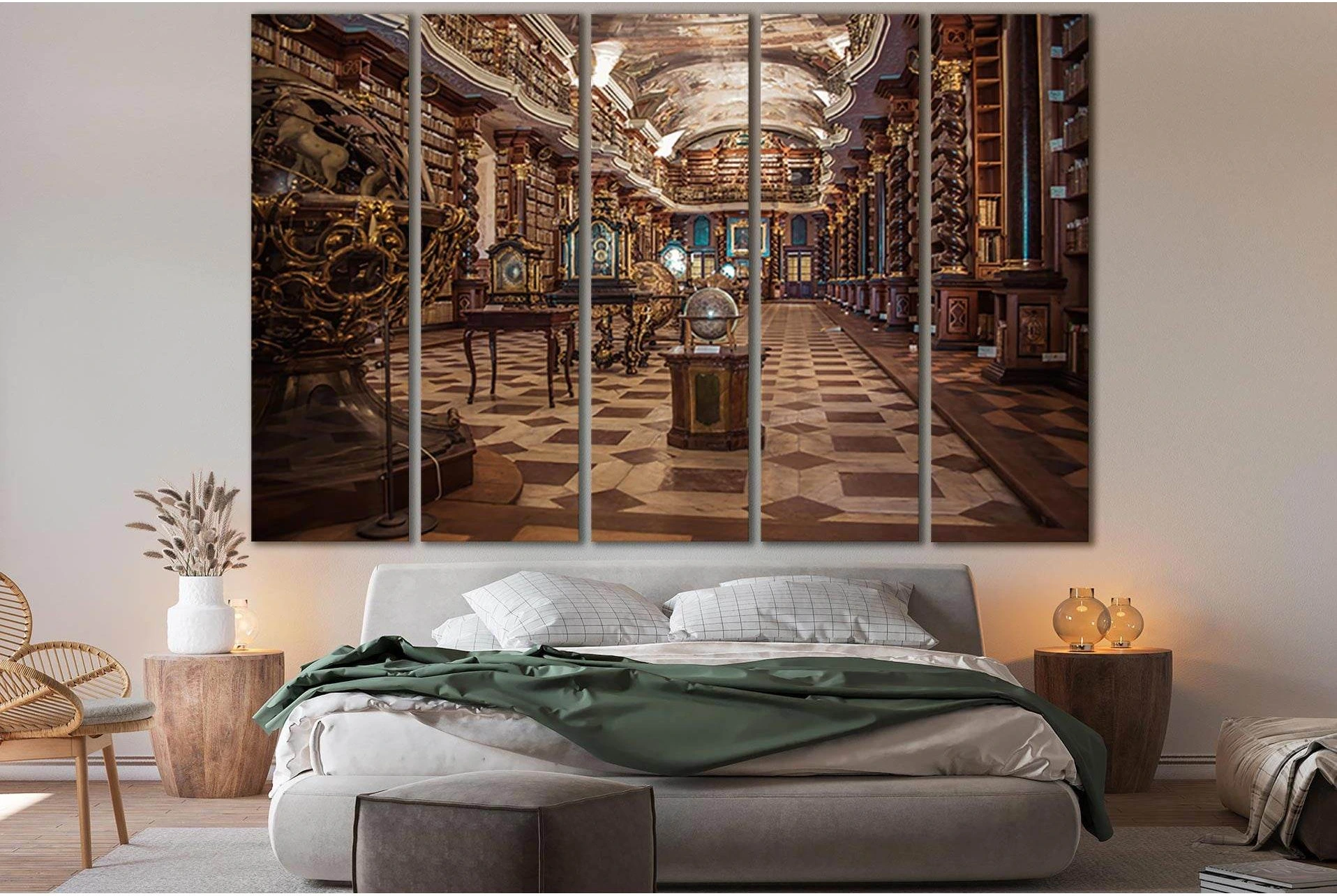 Prague Library Of Science №SL1393 Ready to Hang Canvas Print - Zellart Canvas Prints 0new, ALL_Products, Architecture