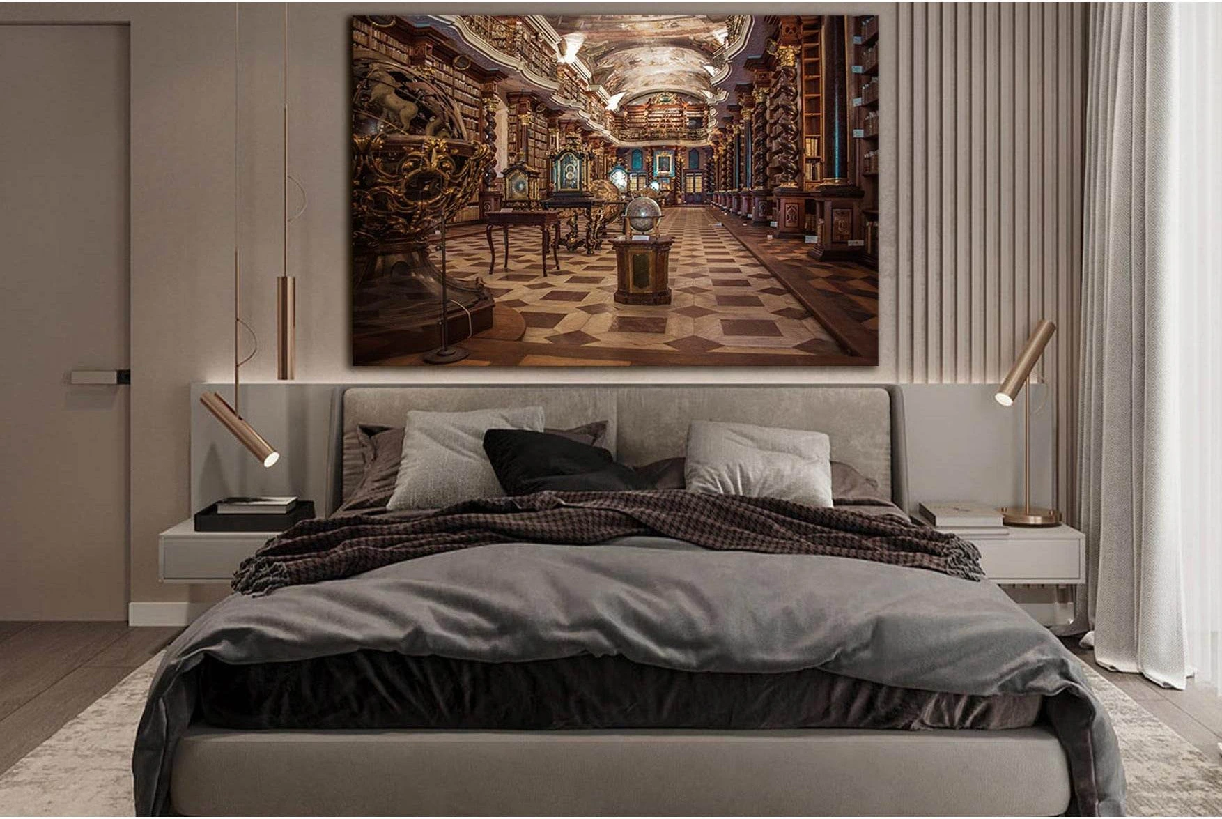 Prague Library Of Science №SL1393 Ready to Hang Canvas Print - Zellart Canvas Prints 0new, ALL_Products, Architecture