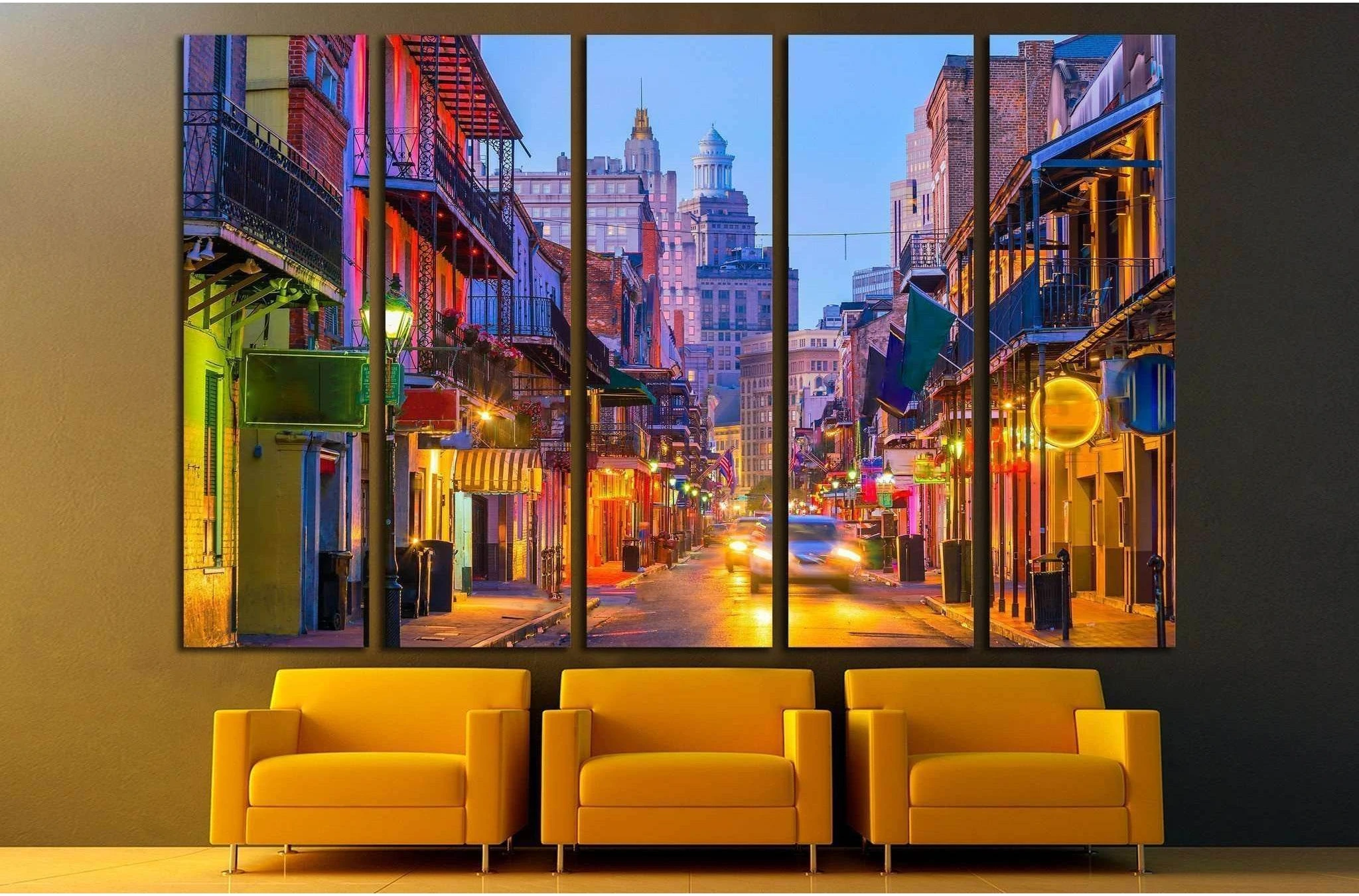 Pubs and bars in the French Quarter, New Orleans USA №1773 Ready to Hang Canvas Print - Zellart Canvas Prints ALL_Products, s-1773
