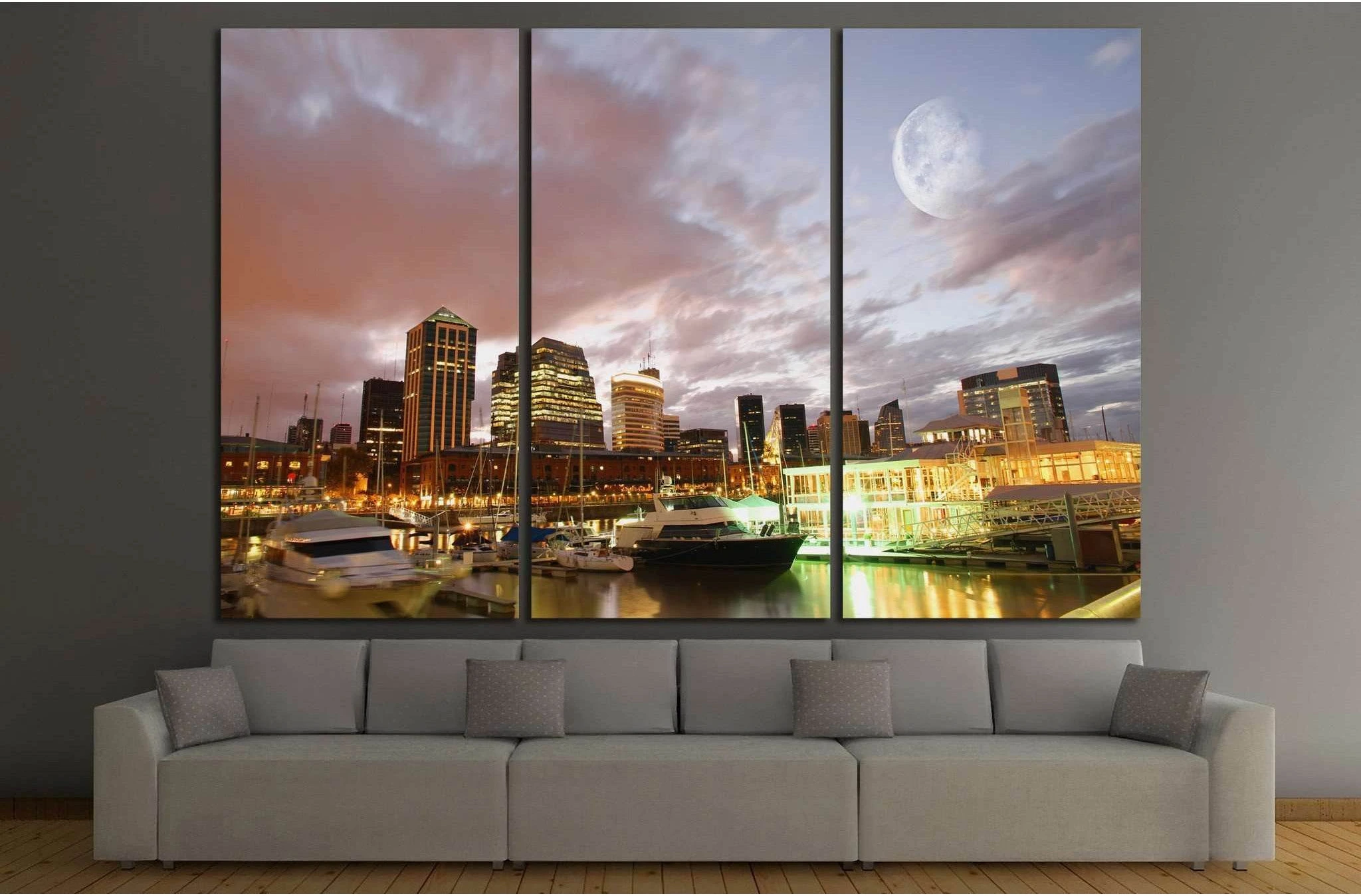 Puerto Madero in Buenos Aires, Argentina №1139 Ready to Hang Canvas Print - Zellart Canvas Prints ALL_Products, s-1139