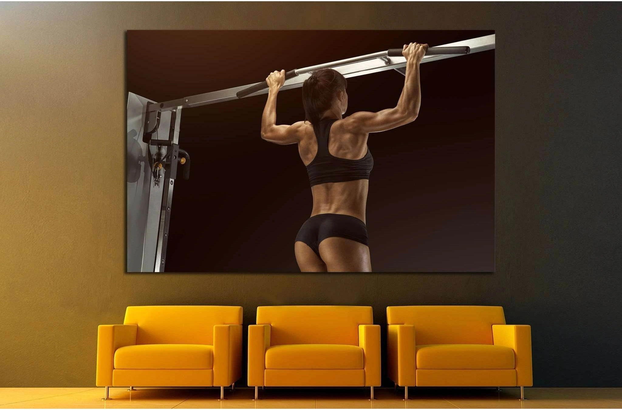 Pull Up Workout Exercise №1390 Ready to Hang Canvas Print - Zellart Canvas Prints ALL_Products, s-1390