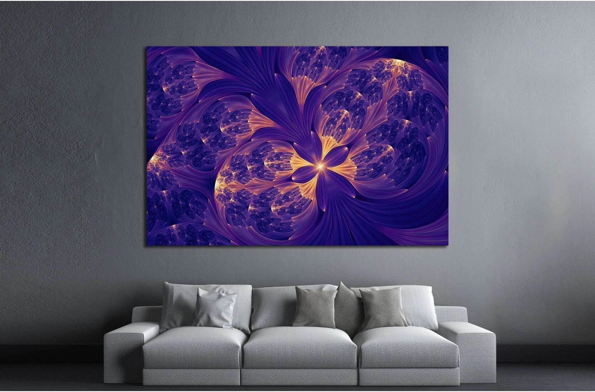 purple abstract flower psychedelic background №1419 Ready to Hang Canvas Print - Zellart Canvas Prints ALL_Products, s-1419
