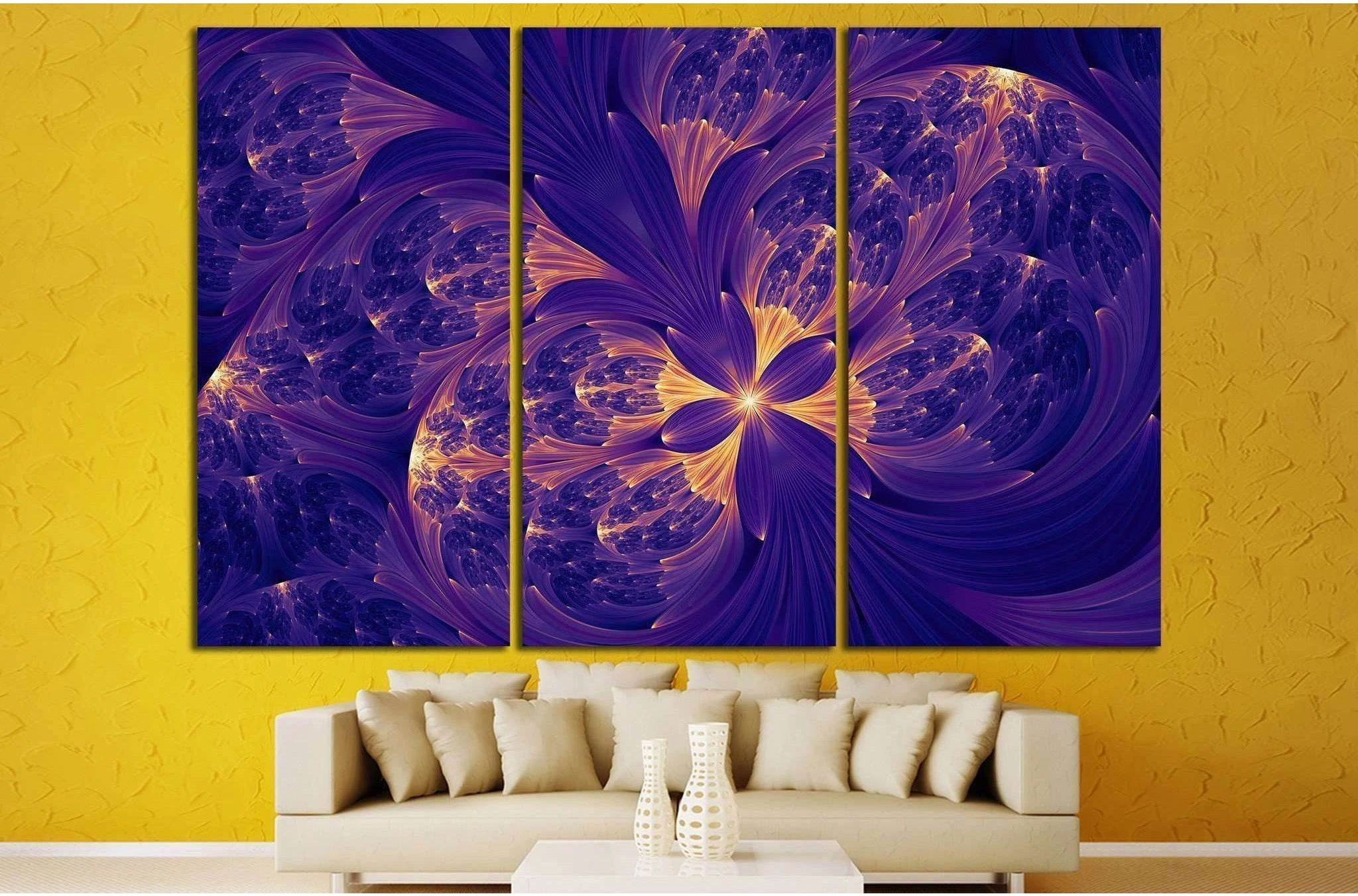 purple abstract flower psychedelic background №1419 Ready to Hang Canvas Print - Zellart Canvas Prints ALL_Products, s-1419