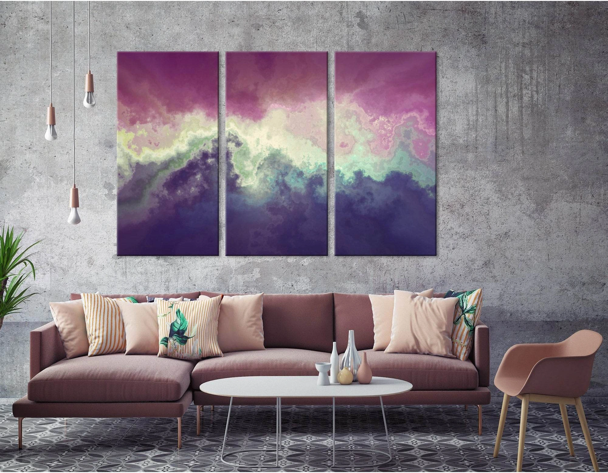 Purple And Crimson Anomaly Abstract №04310 Ready to Hang Canvas Print - Zellart Canvas Prints ALL_Products