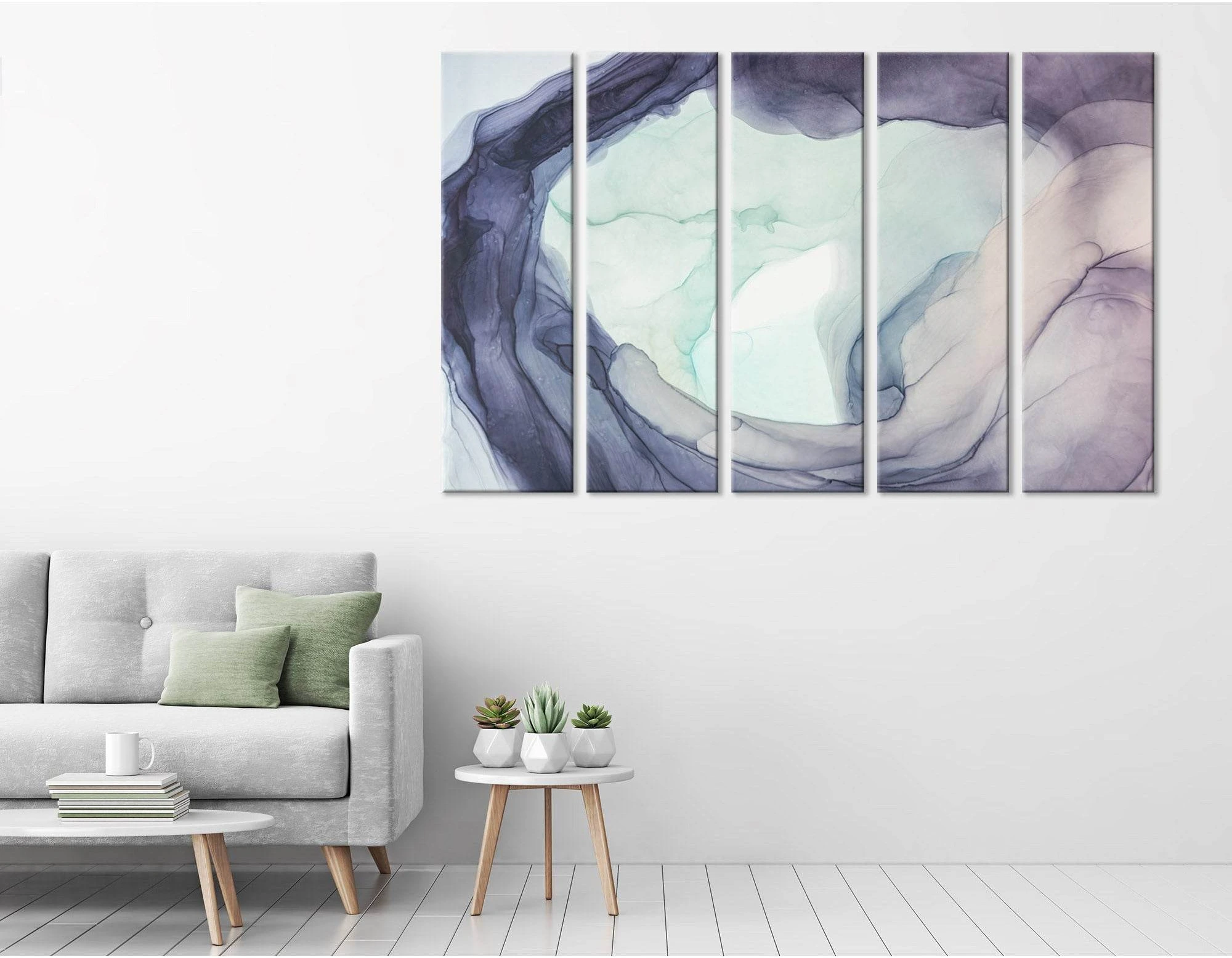 Purple And Light Green Abstract №04312 Ready to Hang Canvas Print - Zellart Canvas Prints ALL_Products