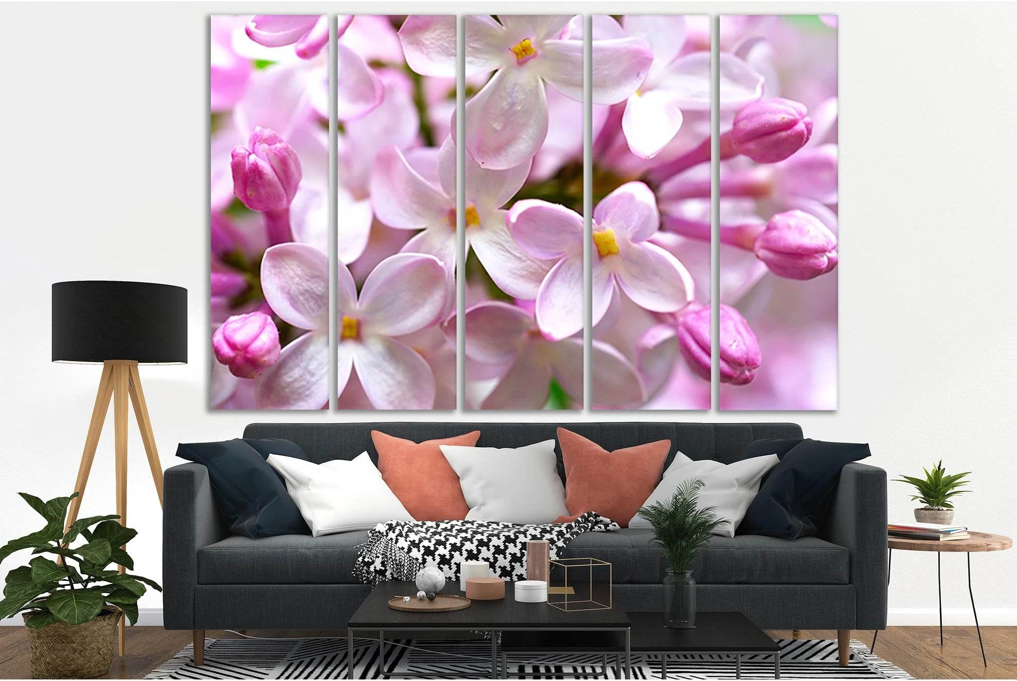 Purple Lilac Flowers №SL671 Ready to Hang Canvas Print - Zellart Canvas Prints 0new, ALL_Products, Floral & Botanical Wall Art