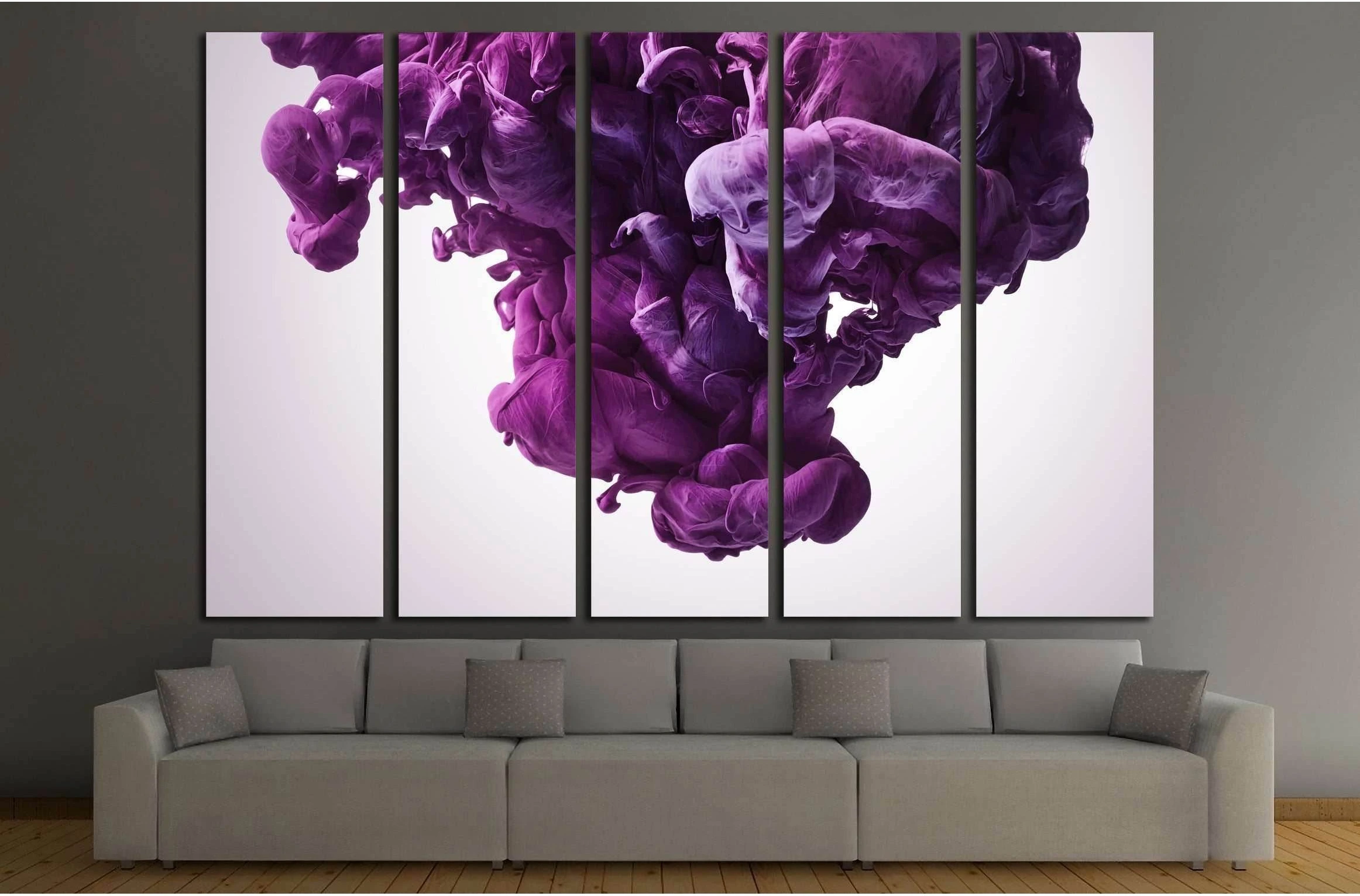 Purple paint splash. Abstract background №2567 Ready to Hang Canvas Print - Zellart Canvas Prints ALL_Products, s-2567