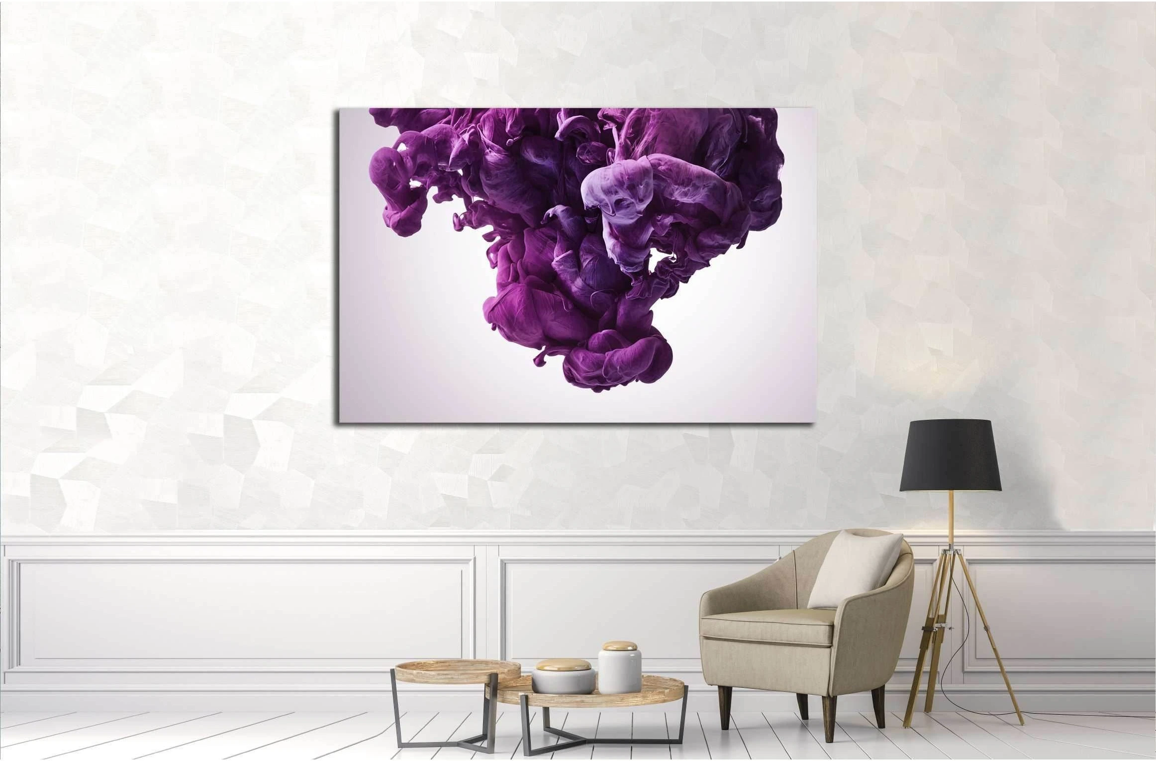 Purple paint splash. Abstract background №2567 Ready to Hang Canvas Print - Zellart Canvas Prints ALL_Products, s-2567