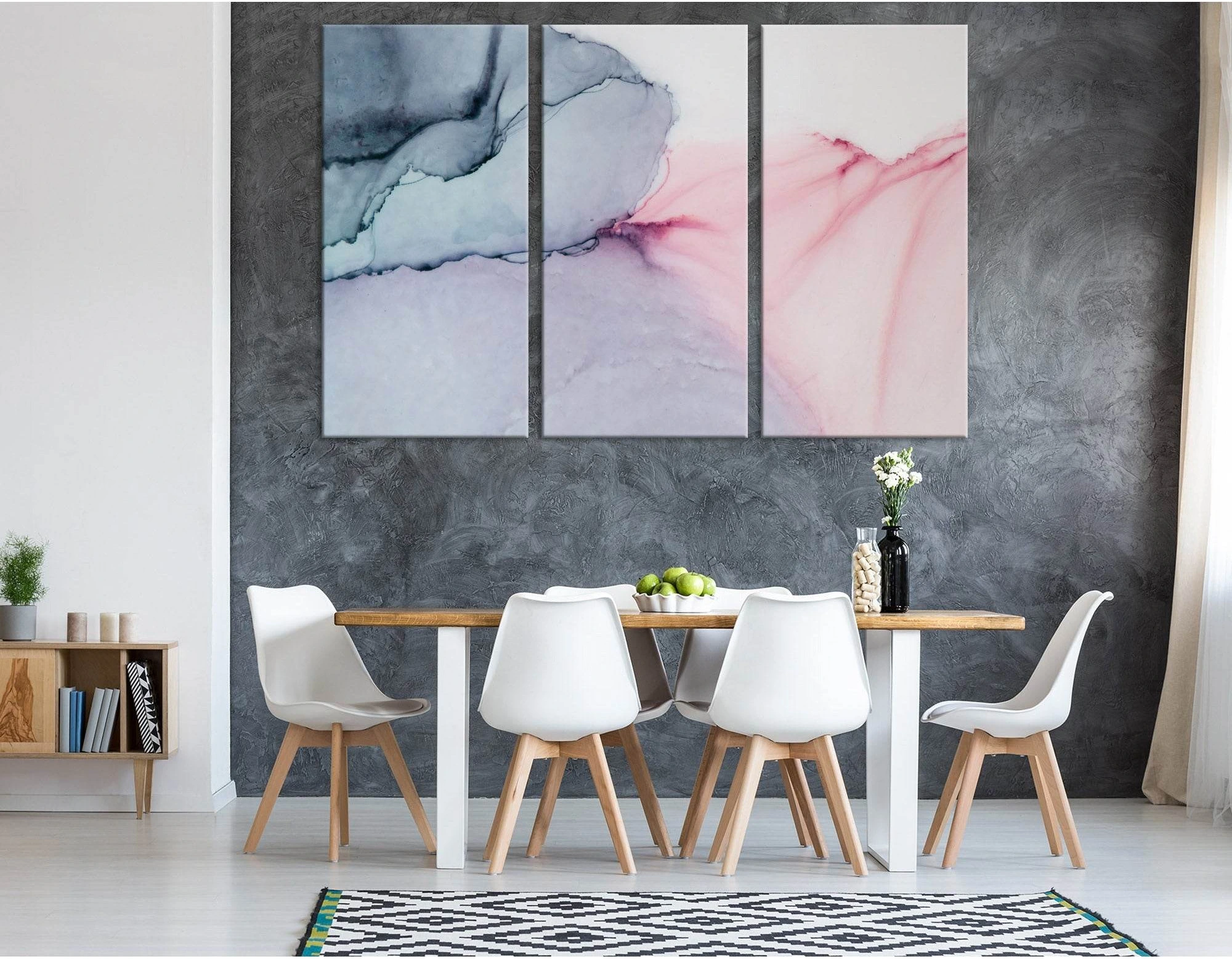 Purple, Pink And Blue Abstract №04354 Ready to Hang Canvas Print - Zellart Canvas Prints ALL_Products