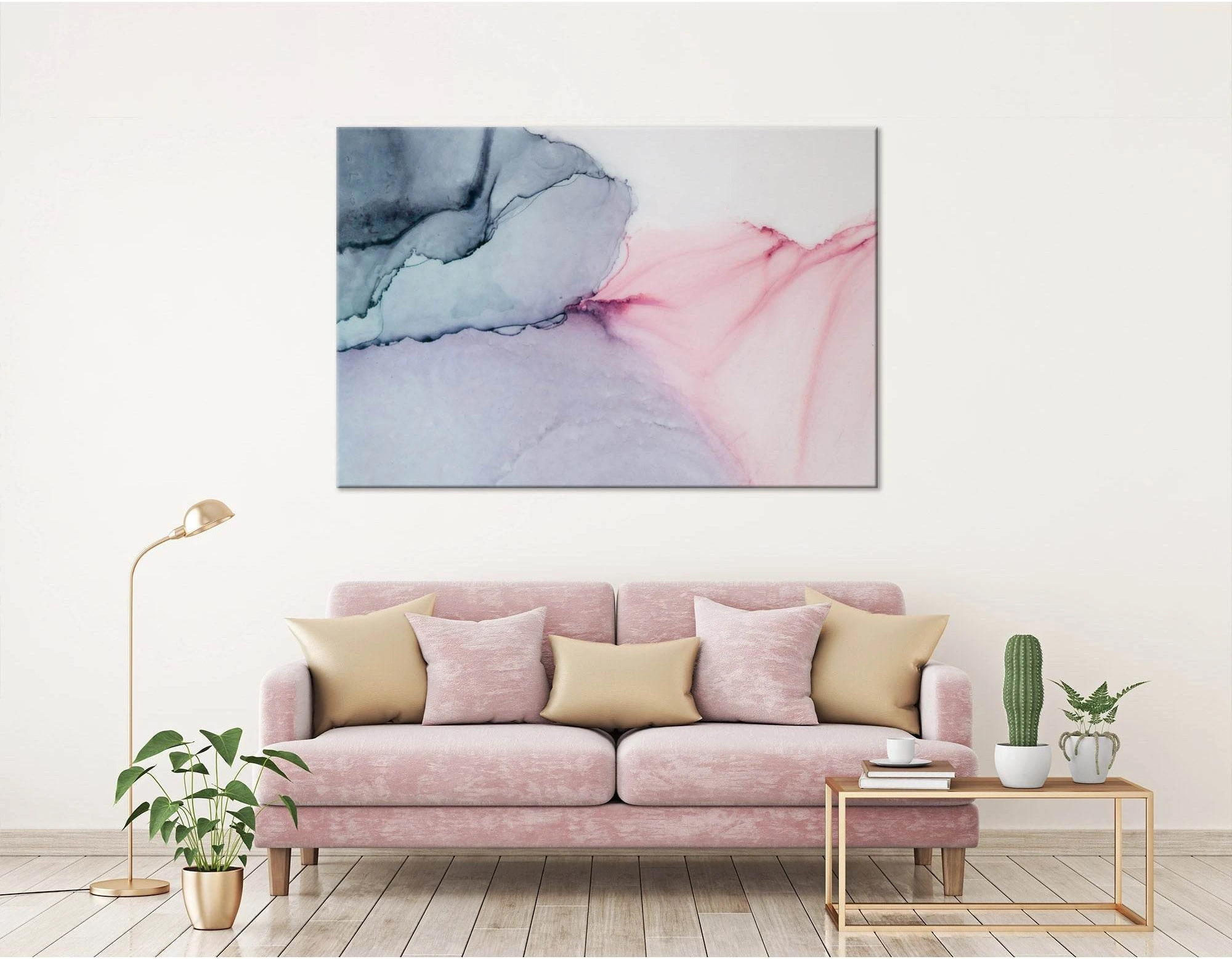 Purple, Pink And Blue Abstract №04354 Ready to Hang Canvas Print - Zellart Canvas Prints ALL_Products
