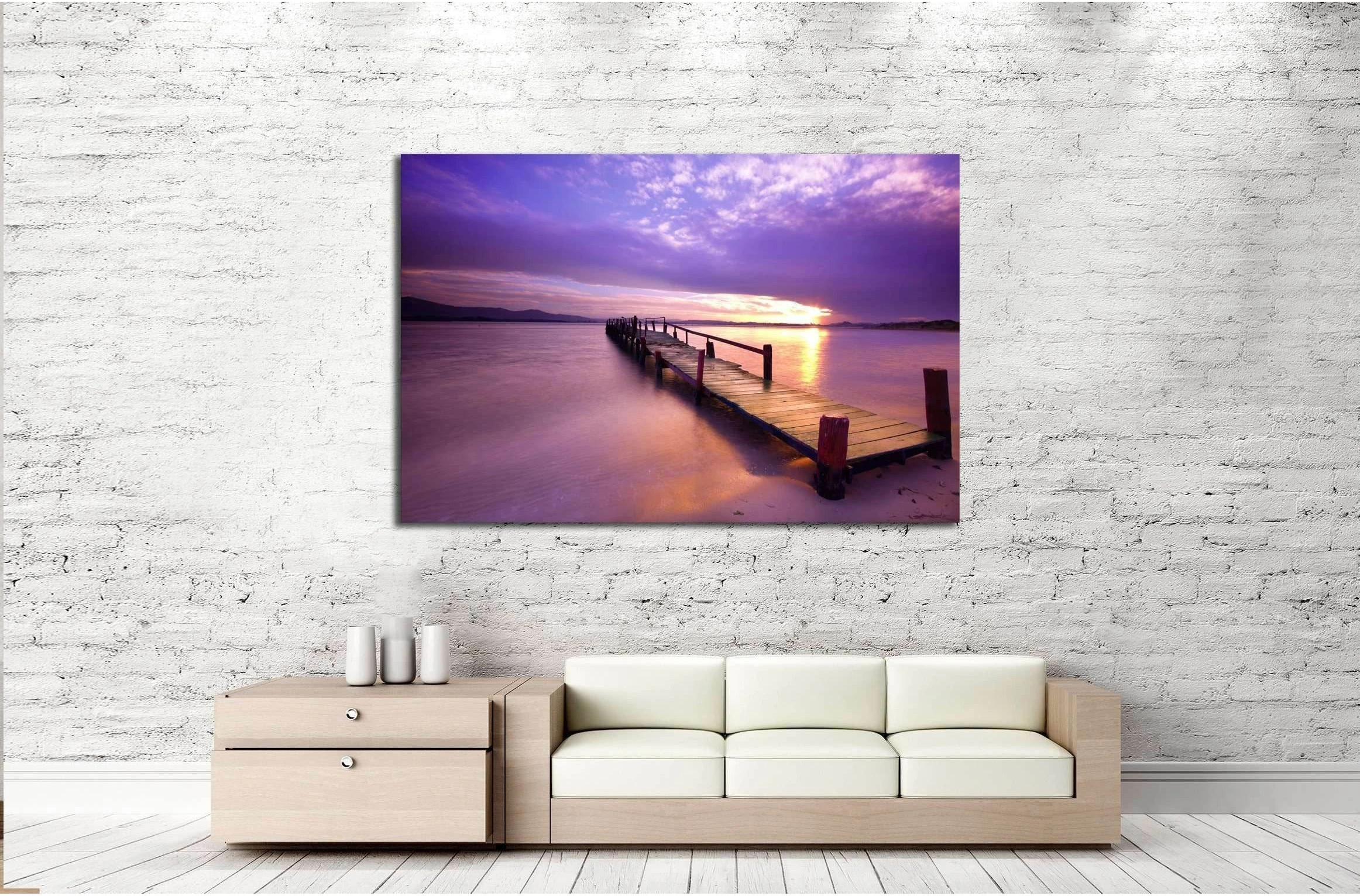 Purple sunset №2497 Ready to Hang Canvas Print - Zellart Canvas Prints ALL_Products, s-2497