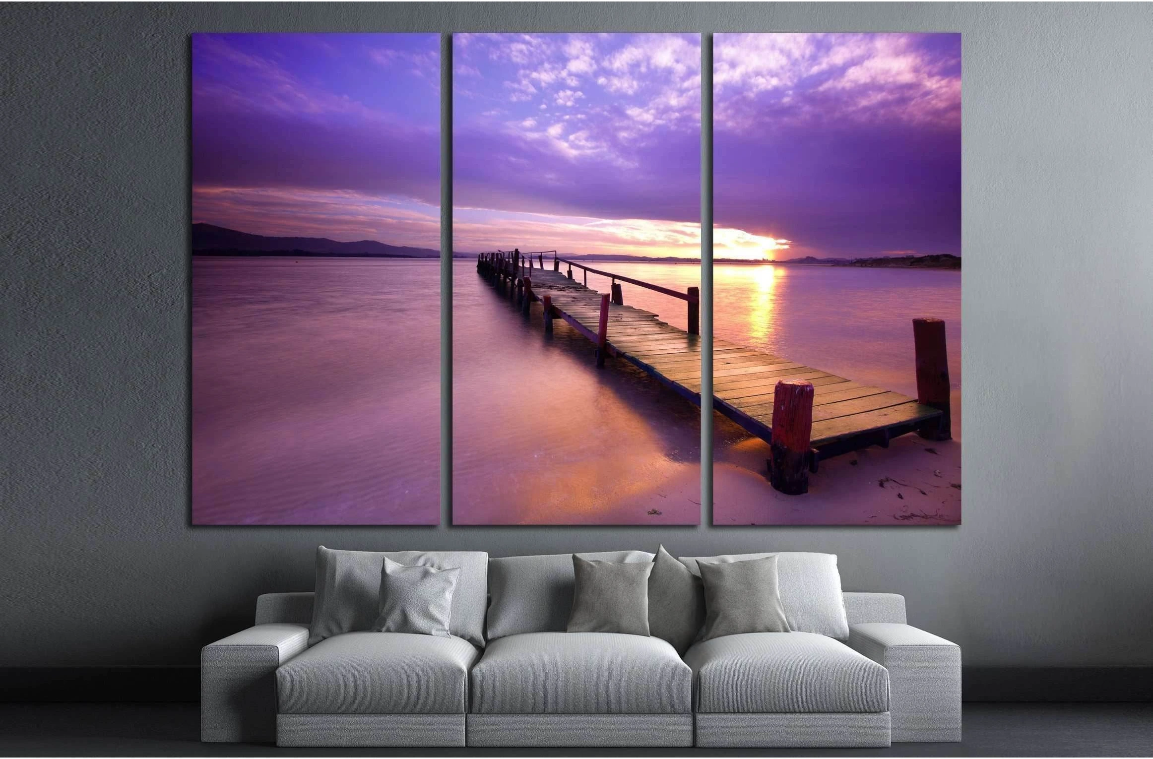 Purple sunset №2497 Ready to Hang Canvas Print - Zellart Canvas Prints ALL_Products, s-2497