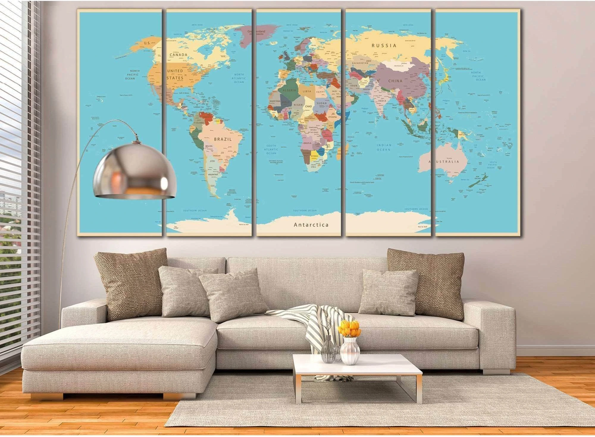 Push Pin World Map №807 Ready to Hang Canvas Print - Zellart Canvas Prints ALL_Products, autopostr_pinterest_65155, autopostr_pinterest_65157, autopostr_pinterest_65158, autopostr_pinterest_65160