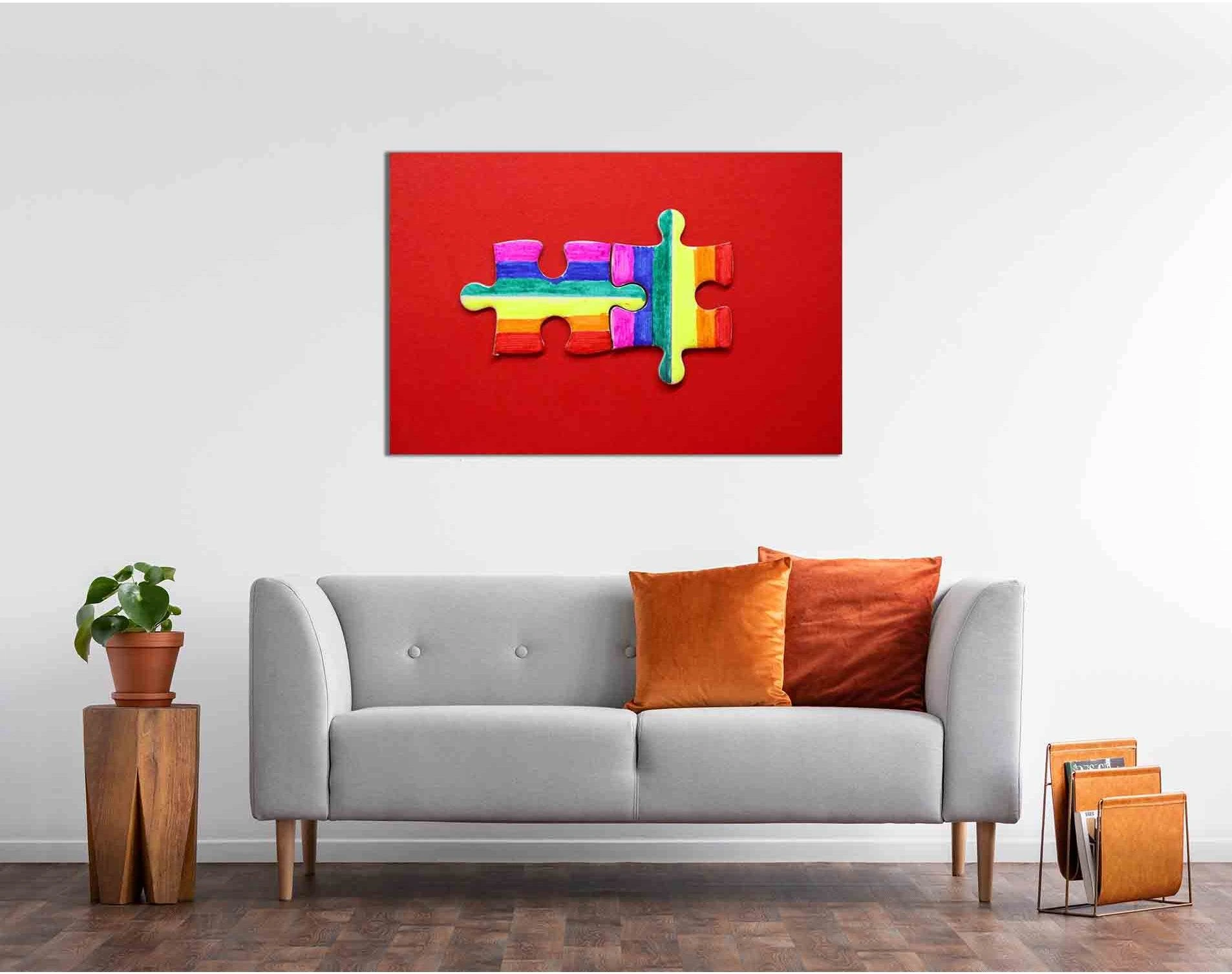 Puzzle with LGBT flag №2123 Ready to Hang Canvas Print - Zellart Canvas Prints 2123, ALL_Products
