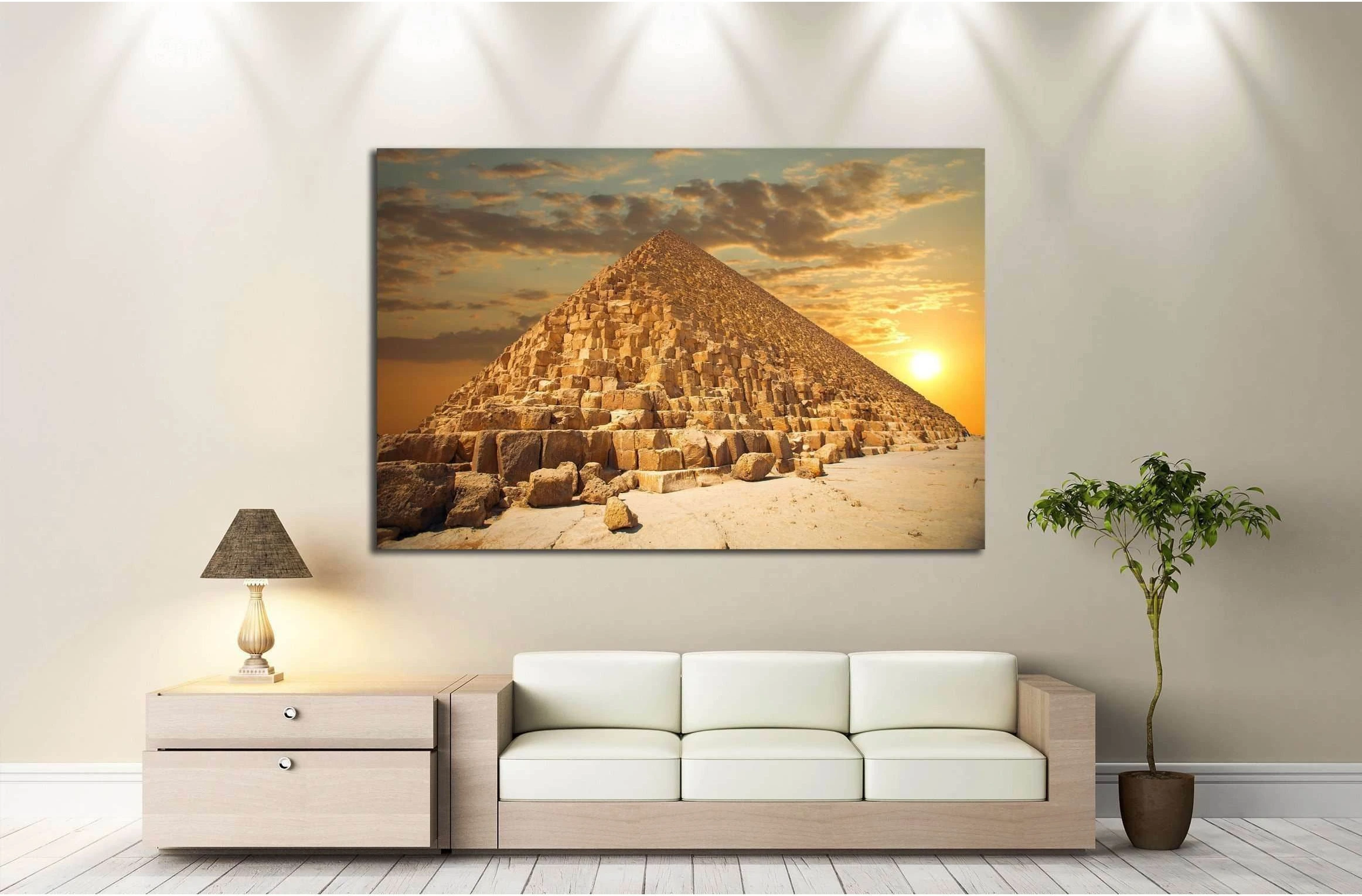 pyramids of the pharaohs in Giza. Cairo, Egypt №2190 Ready to Hang Canvas Print - Zellart Canvas Prints ALL_Products, s-2190