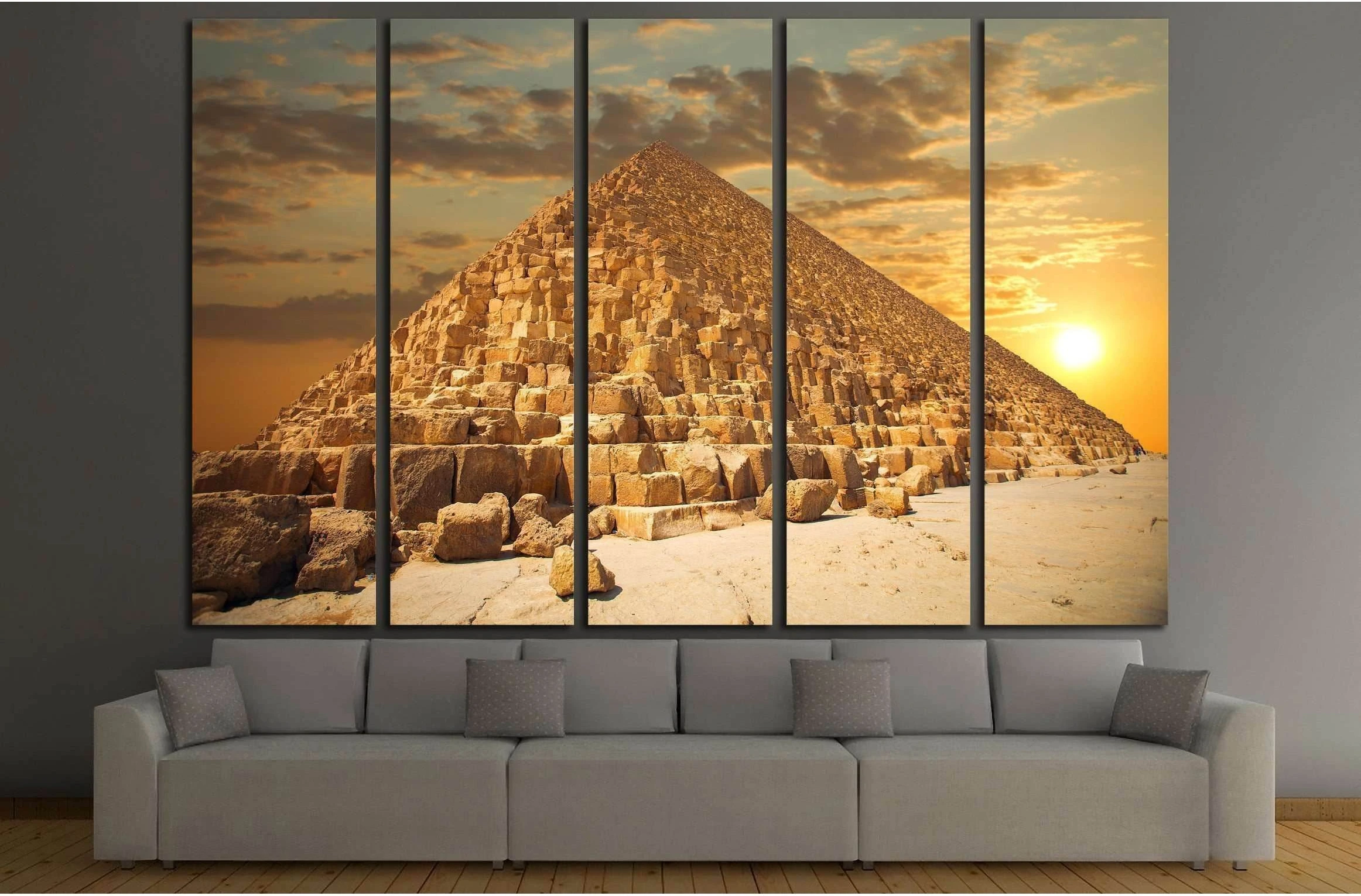 pyramids of the pharaohs in Giza. Cairo, Egypt №2190 Ready to Hang Canvas Print - Zellart Canvas Prints ALL_Products, s-2190