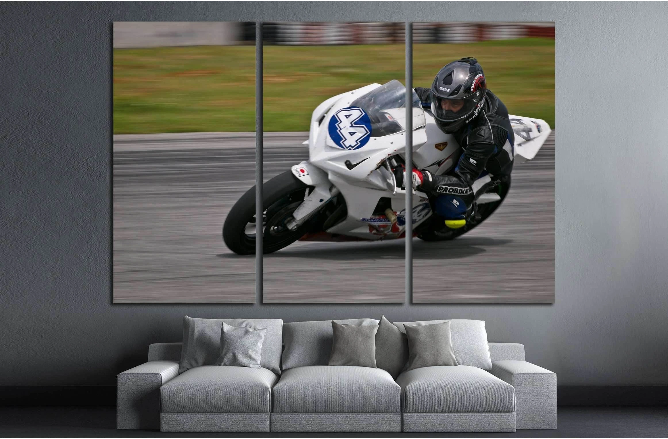 Race of Ukrainian Superstock Championship on Chaika motordrome №2471 Ready to Hang Canvas Print - Zellart Canvas Prints ALL_Products, s-2471