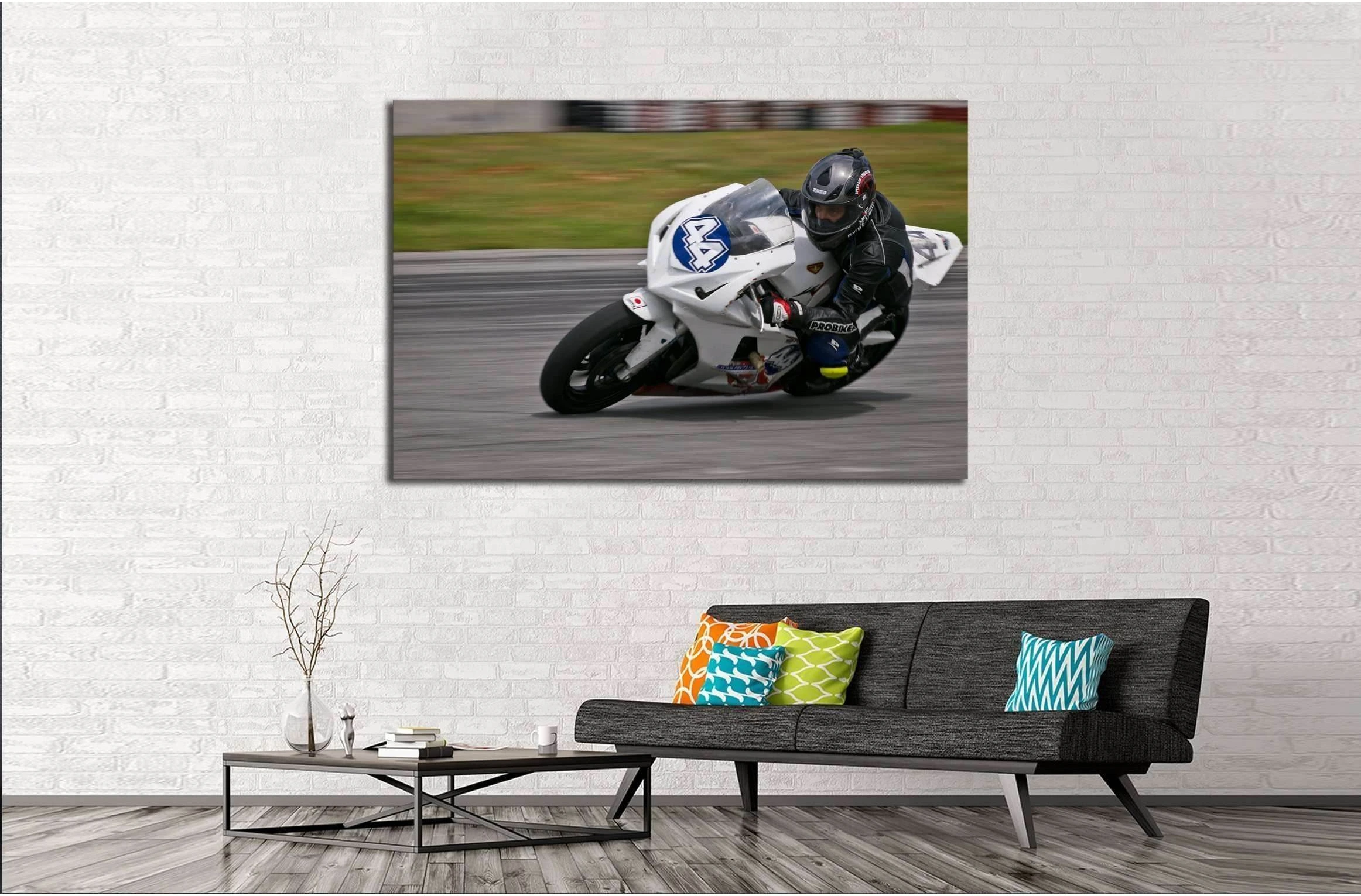 Race of Ukrainian Superstock Championship on Chaika motordrome №2471 Ready to Hang Canvas Print - Zellart Canvas Prints ALL_Products, s-2471