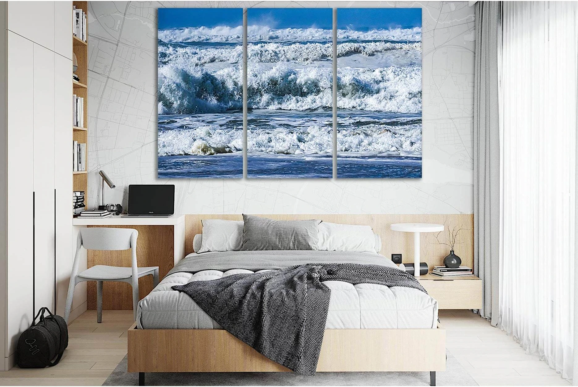 Raging Ocean Waves №SL184 Ready to Hang Canvas Print - Zellart Canvas Prints 0new, ALL_Products, Beach Ocean & Waves