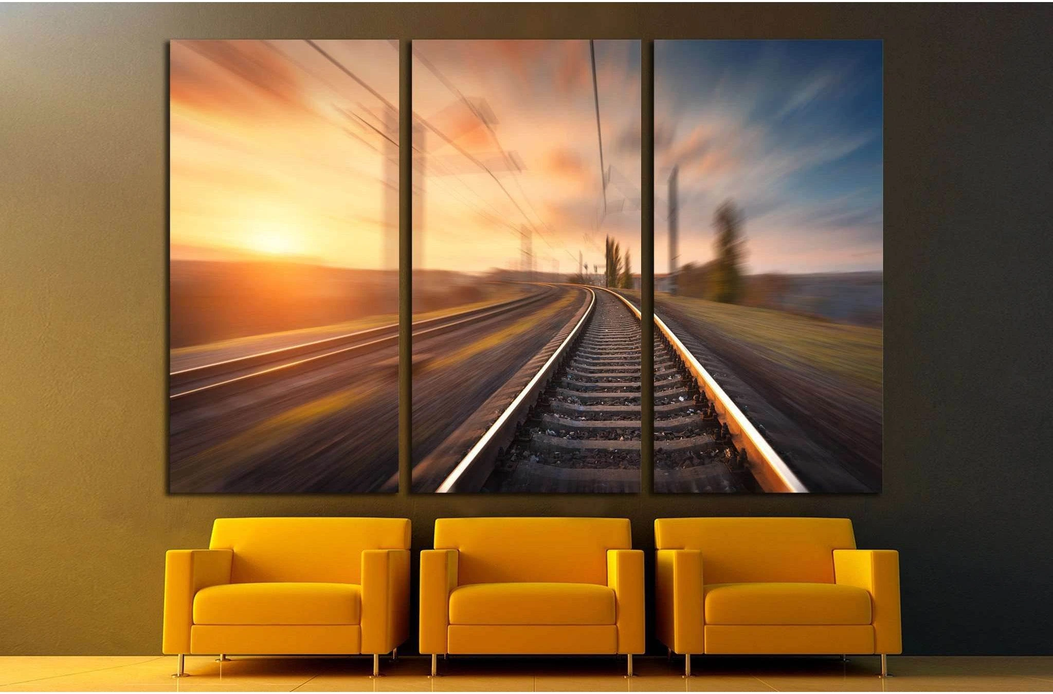Railroad travel, railway tourism, Transportation №1304 Ready to Hang Canvas Print - Zellart Canvas Prints ALL_Products, s-1304
