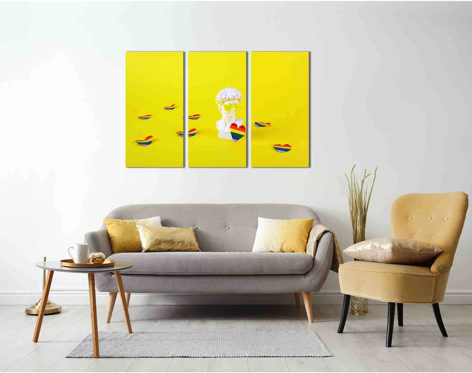 Rainbow head with sunglasses №2136 Ready to Hang Canvas Print - Zellart Canvas Prints 2136, ALL_Products