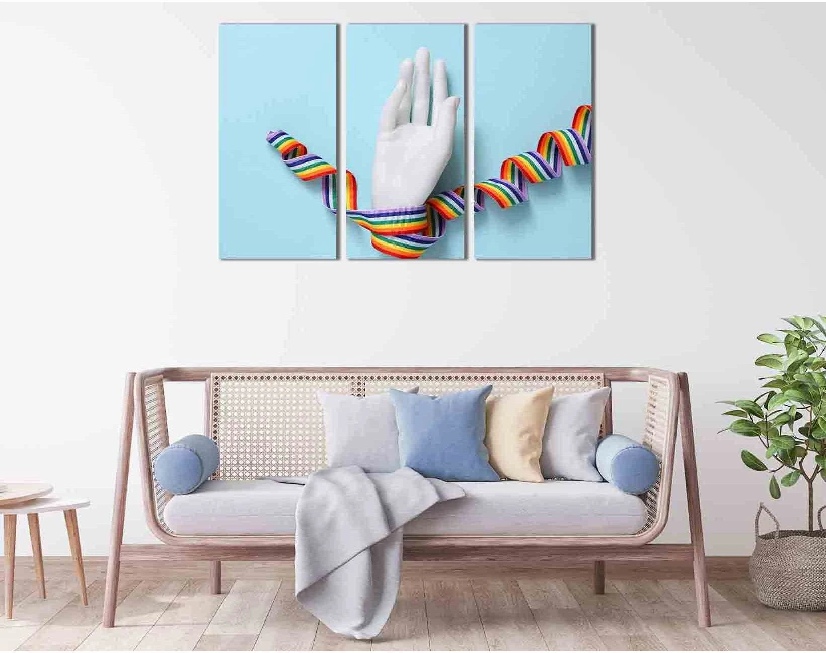 Rainbow lgbt ribbon №2135 Ready to Hang Canvas Print - Zellart Canvas Prints 2135, ALL_Products