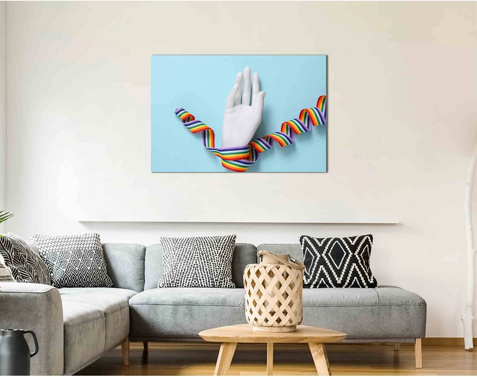 Rainbow lgbt ribbon №2135 Ready to Hang Canvas Print - Zellart Canvas Prints 2135, ALL_Products