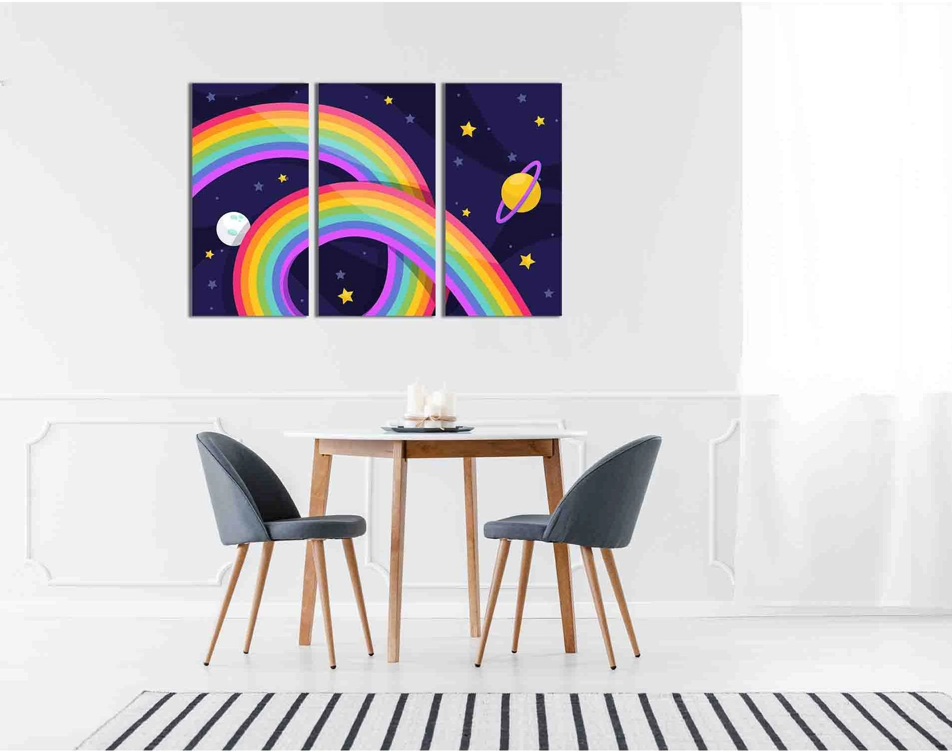 Rainbow with clouds №2157 Ready to Hang Canvas Print - Zellart Canvas Prints 2157, ALL_Products