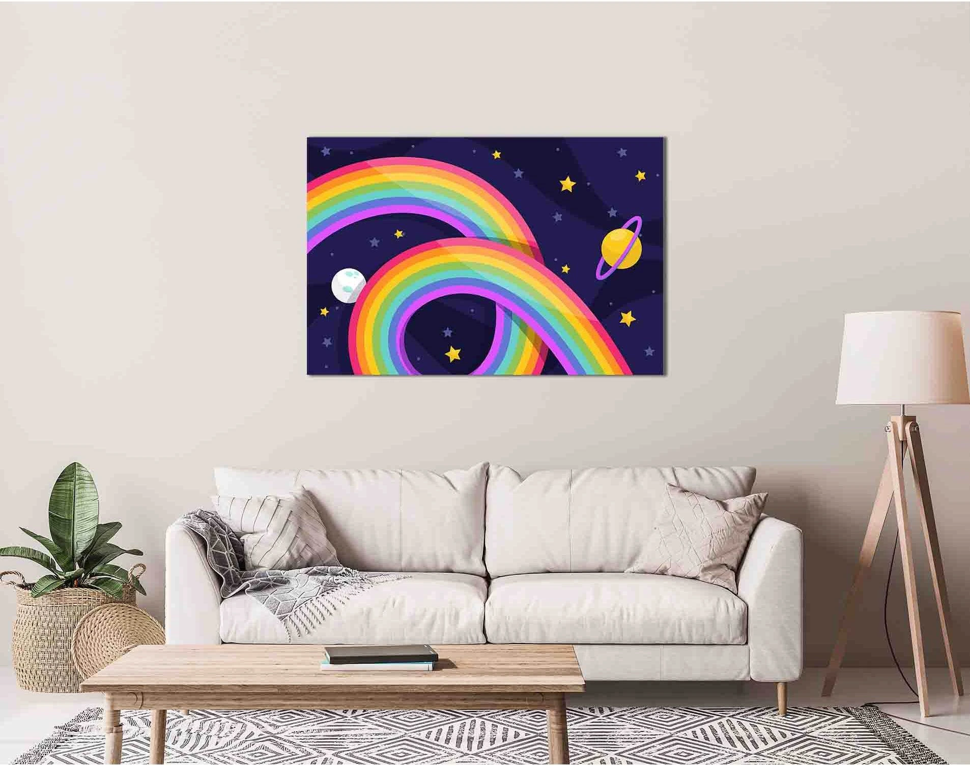 Rainbow with clouds №2157 Ready to Hang Canvas Print - Zellart Canvas Prints 2157, ALL_Products