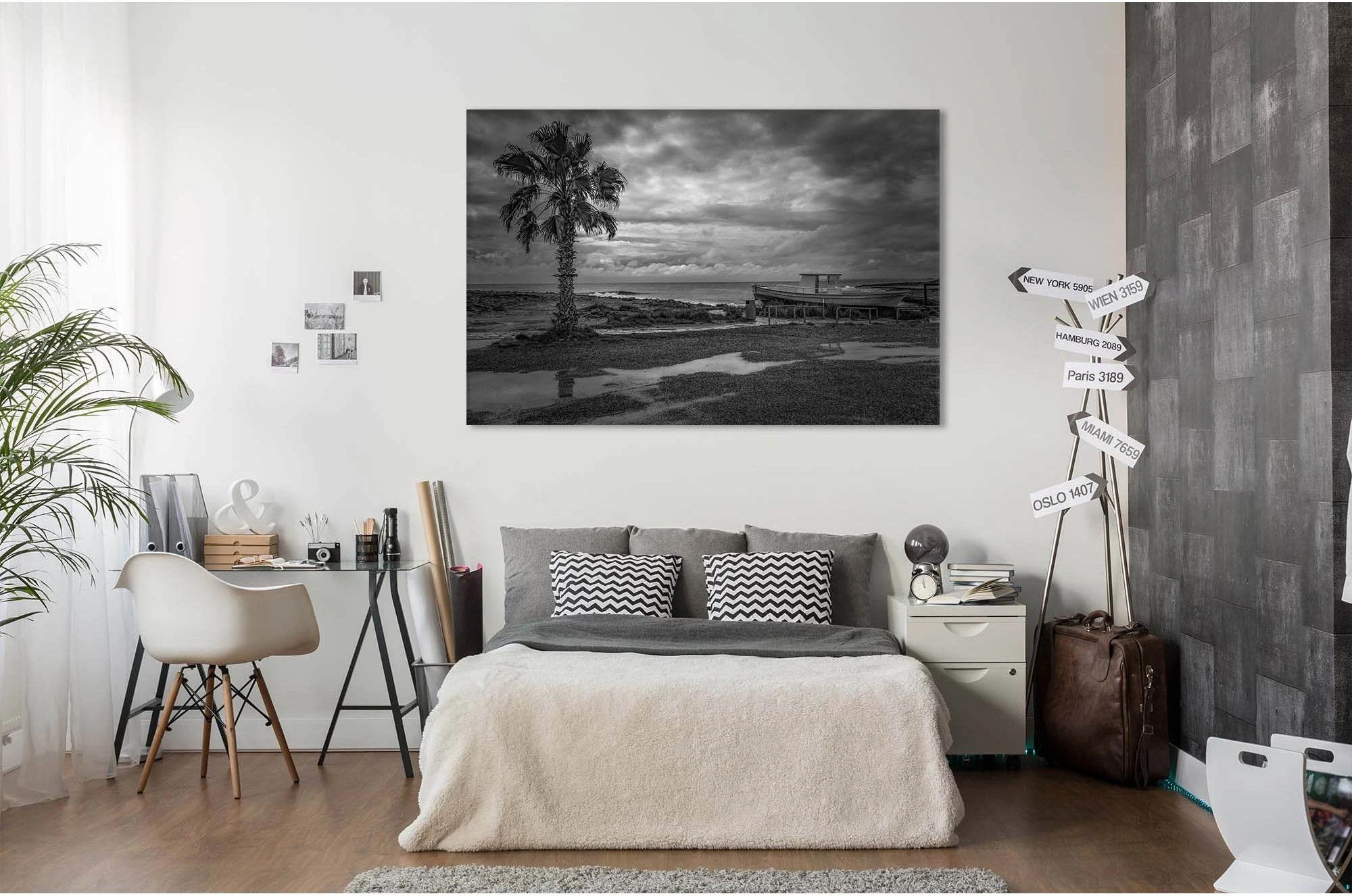 Rainy day №D2840 Ready to Hang Canvas Print - Zellart Canvas Prints 0new, ALL_Products, Black & White Wall Art