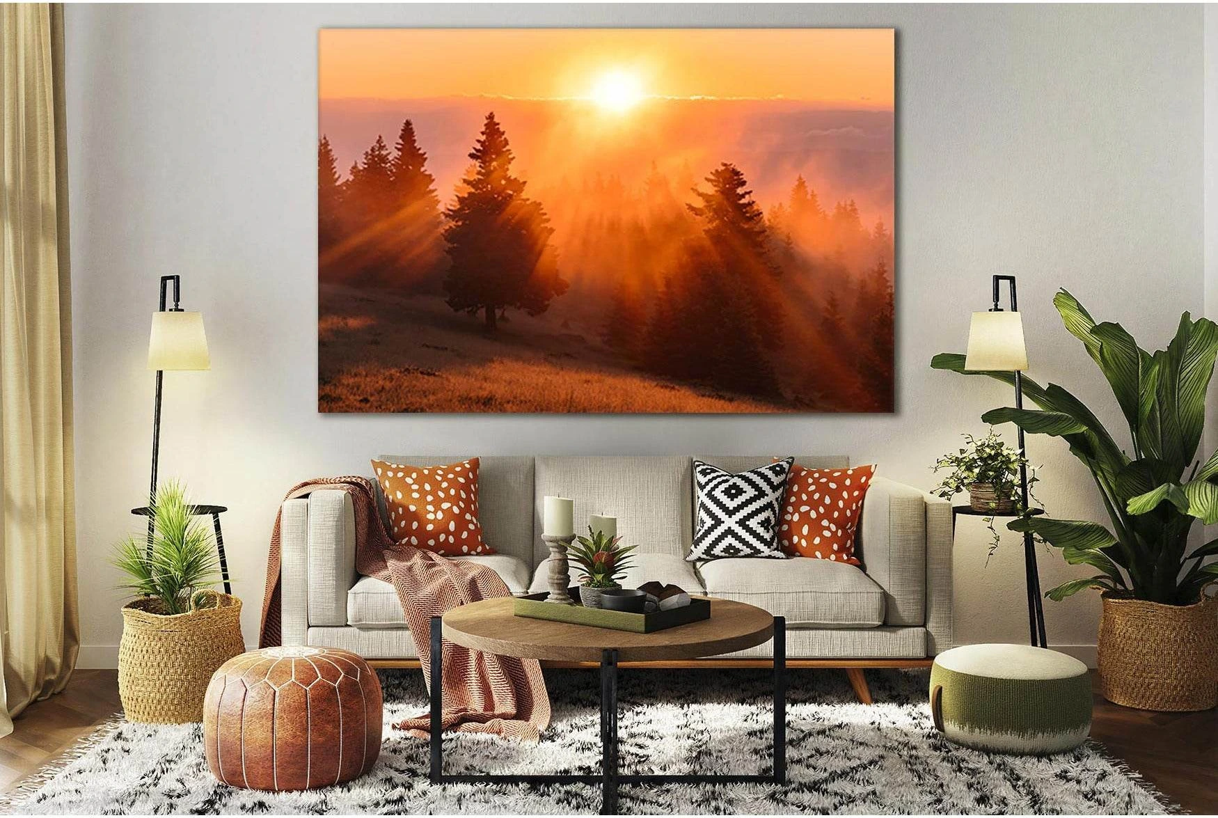 Rays Of Morning №SL264 Ready to Hang Canvas Print - Zellart Canvas Prints 0new, ALL_Products, SUNRISE & SUNSET WALL ART
