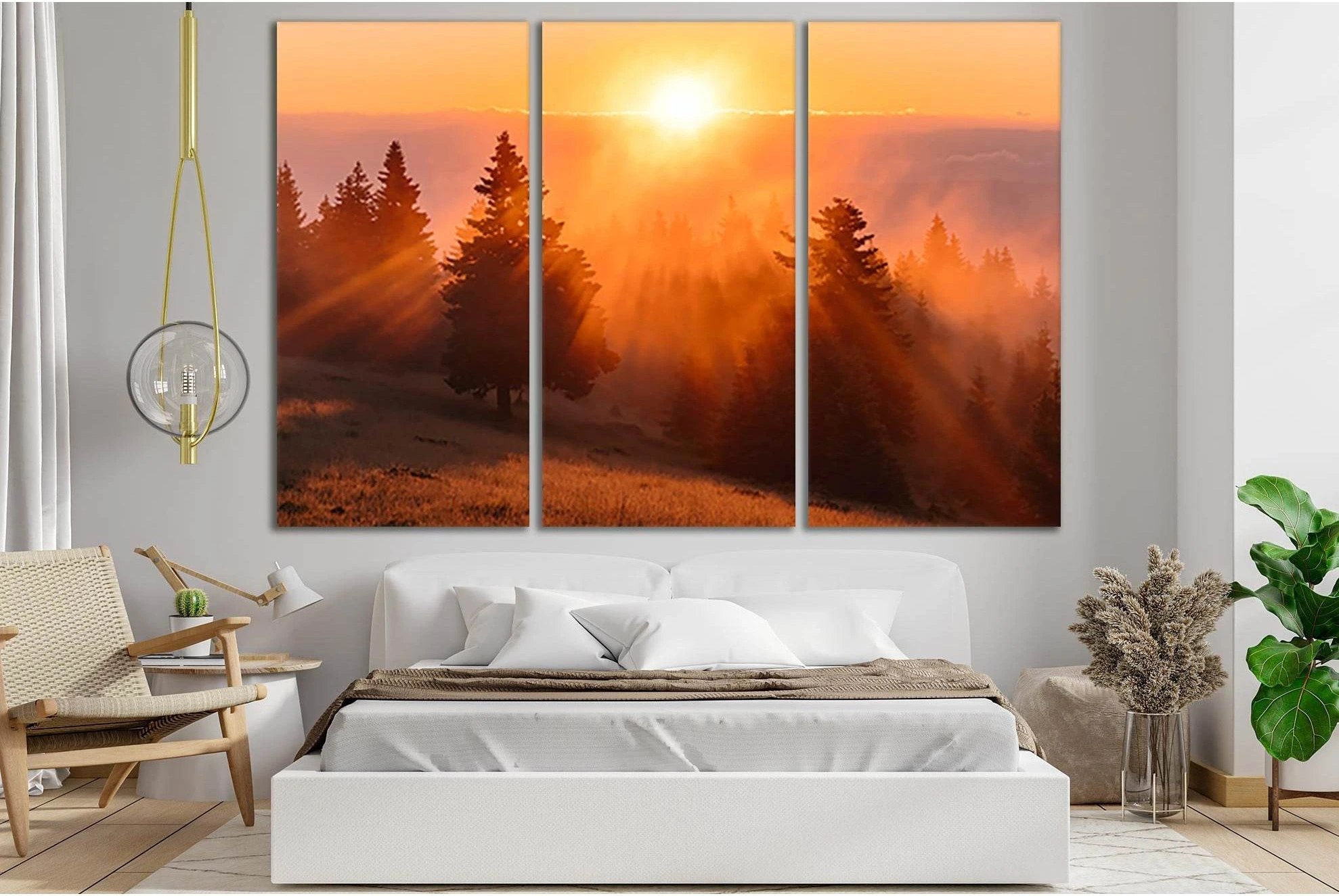 Rays Of Morning №SL264 Ready to Hang Canvas Print - Zellart Canvas Prints 0new, ALL_Products, SUNRISE & SUNSET WALL ART