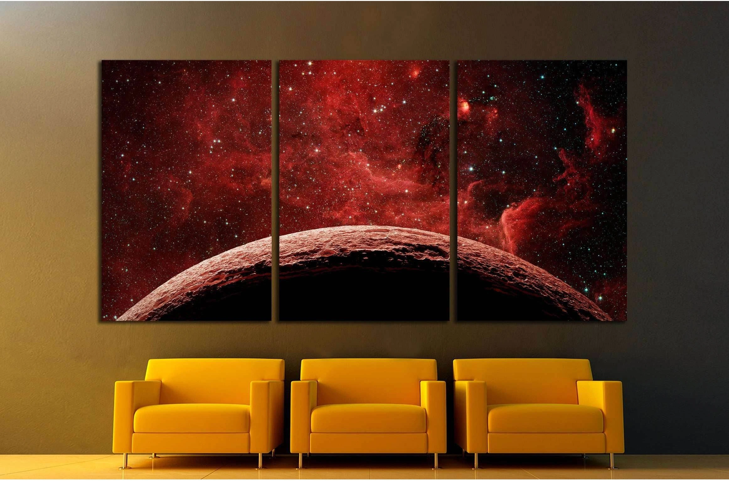 Red planet and galaxy. Elements of this image furnished by NASA №2428 Ready to Hang Canvas Print - Zellart Canvas Prints ALL_Products, s-2428