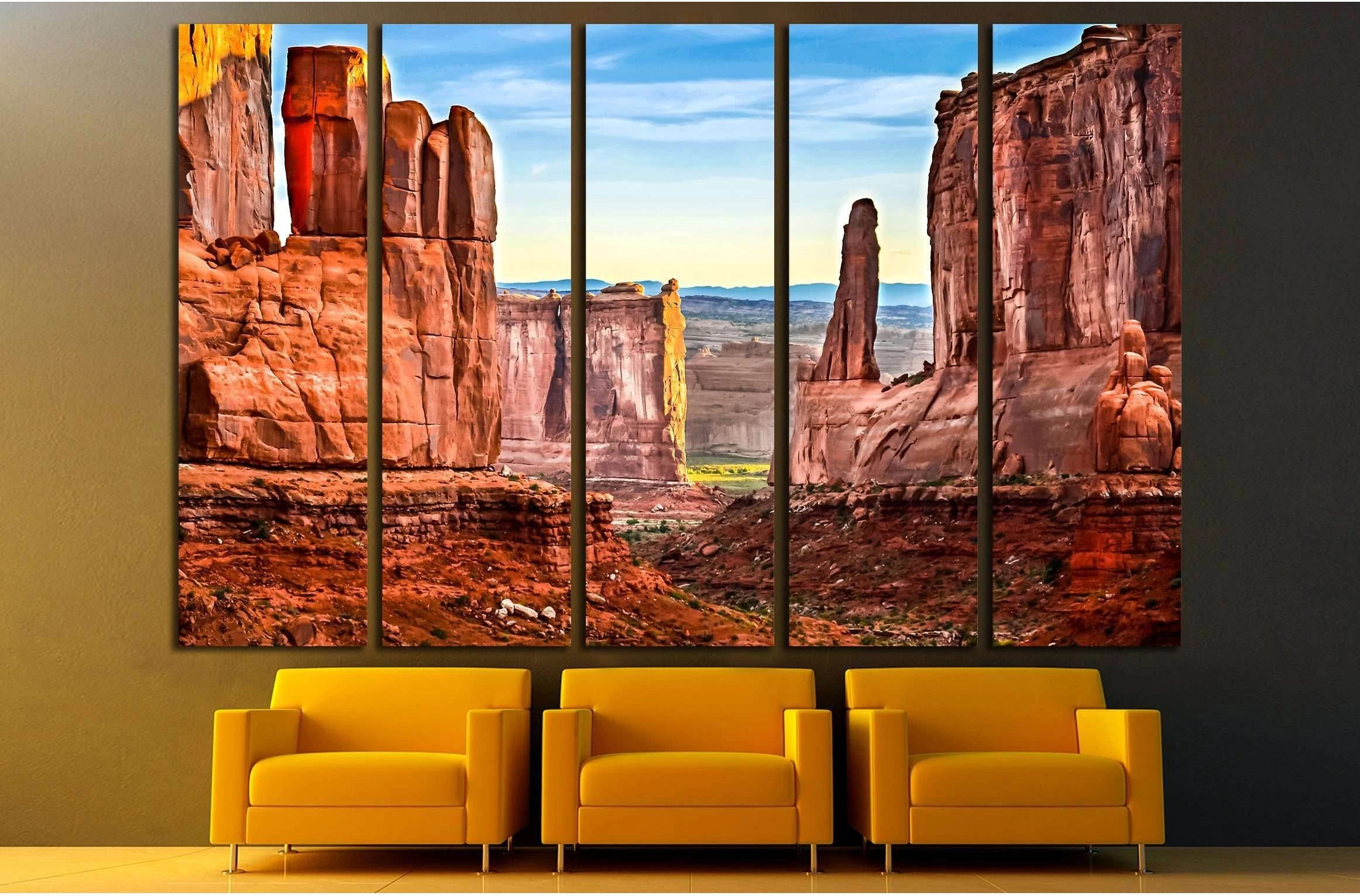 Red rock canyon mountain landscape. Grand Canyon landscape №2902 Ready to Hang Canvas Print - Zellart Canvas Prints ALL_Products, s-2902