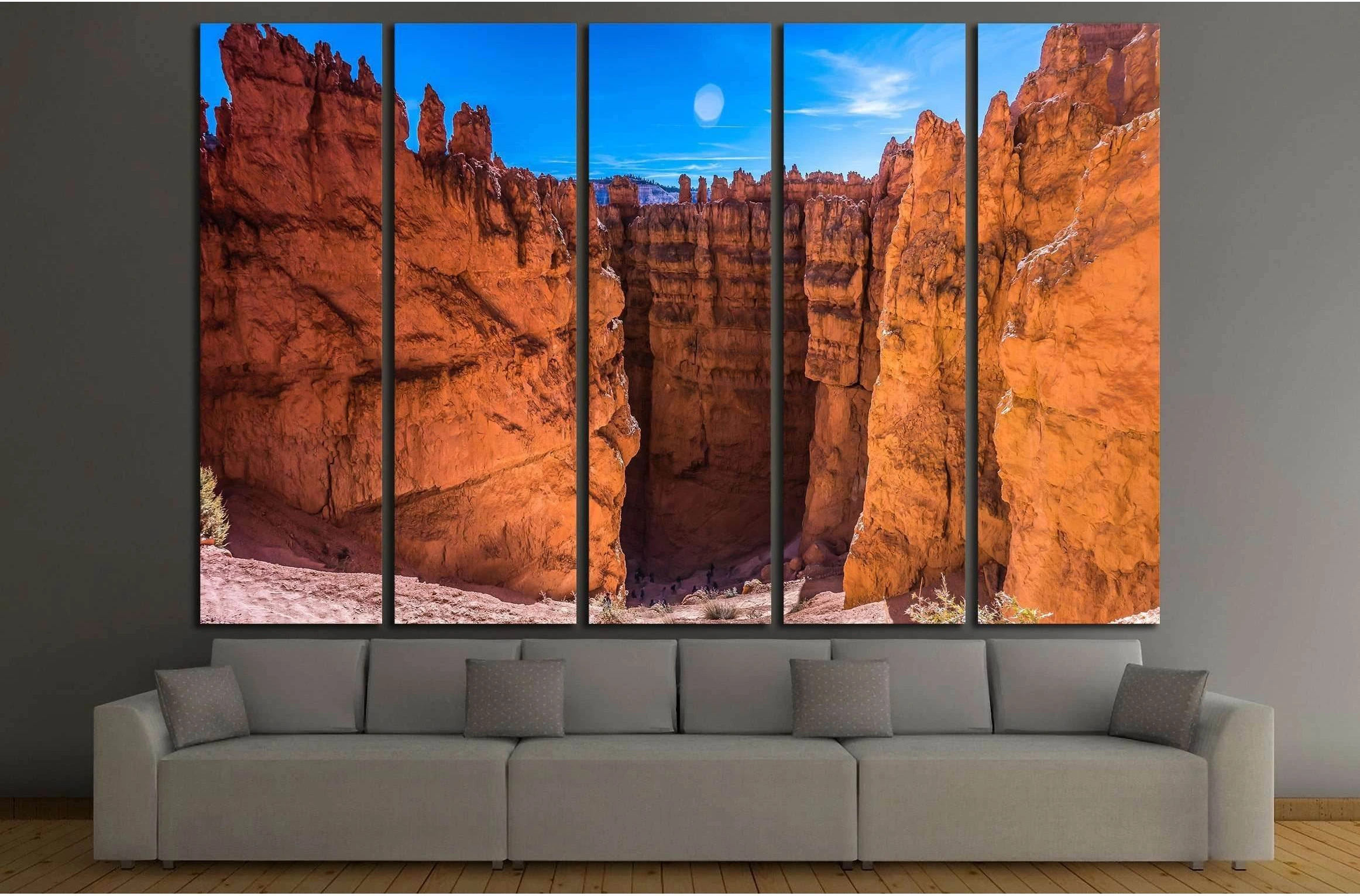 Red rock canyon. Mountain pass landscape №2822 Ready to Hang Canvas Print - Zellart Canvas Prints ALL_Products, s-2822