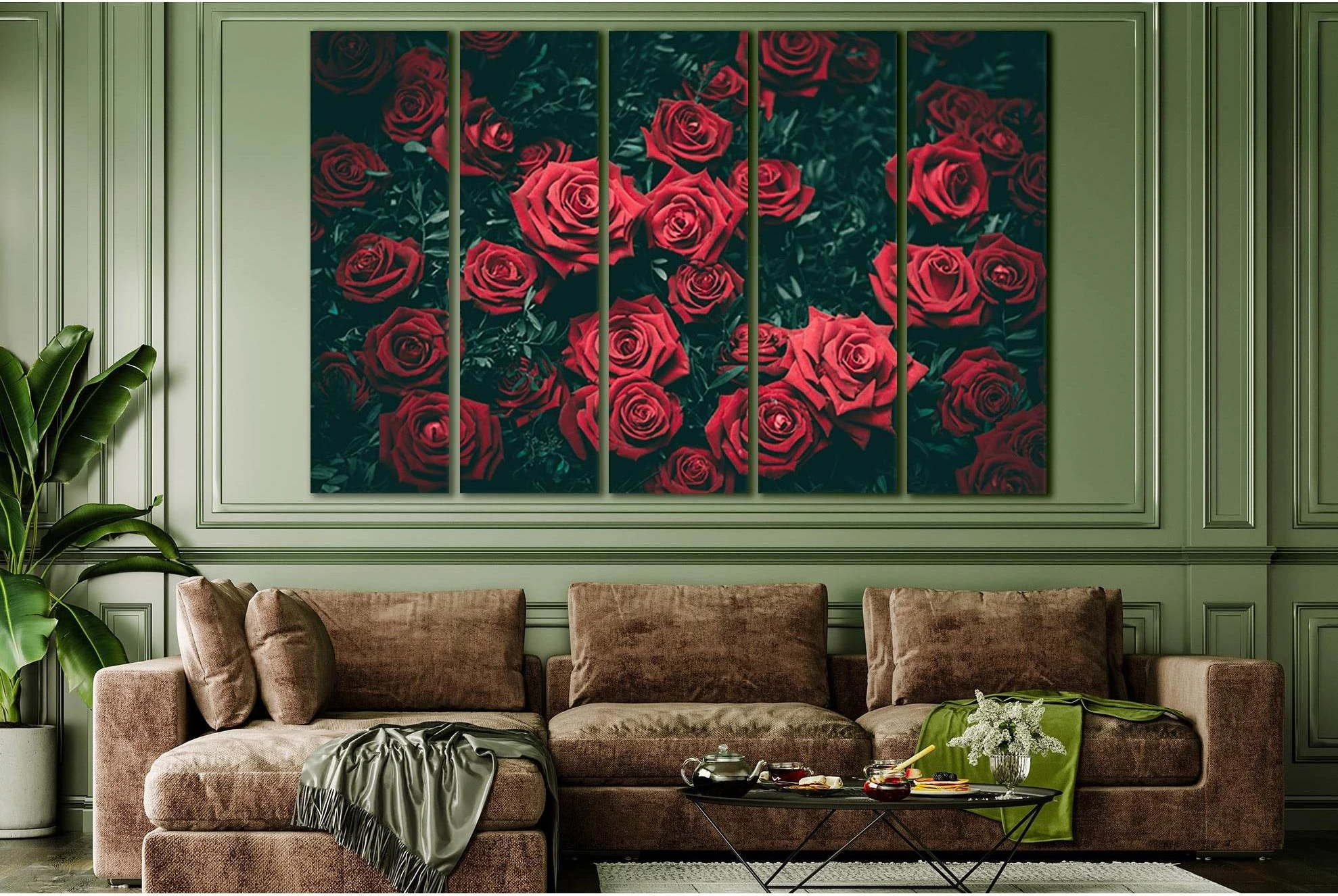 Red Rose Buds №SL722 Ready to Hang Canvas Print - Zellart Canvas Prints 0new, ALL_Products, Floral & Botanical Wall Art