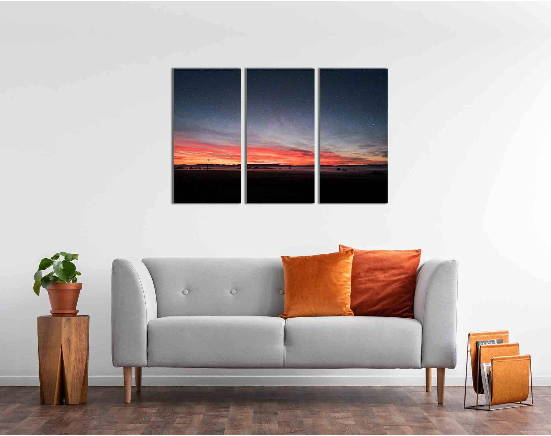 Red sky at dawn №D1815 Ready to Hang Canvas Print - Zellart Canvas Prints 0new, ALL_Products, Sunrise & sunset wall art