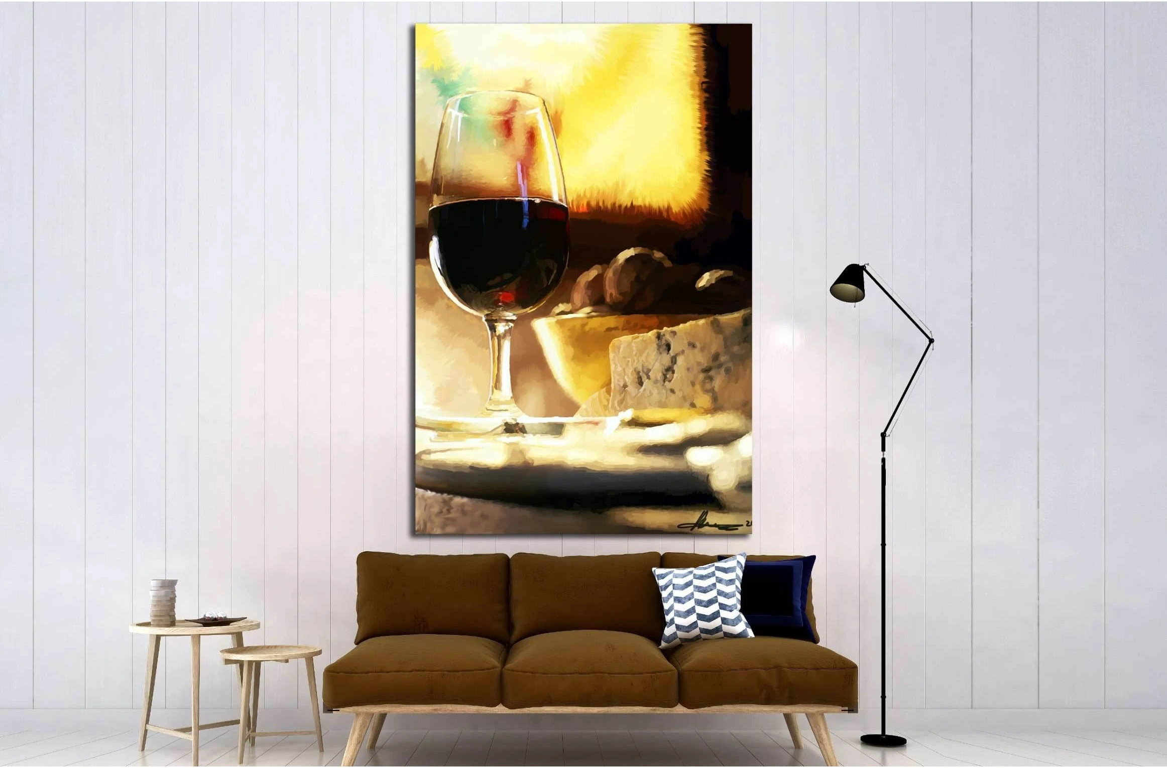 Red Wine Oil Painting №3476 Ready to Hang Canvas Print - Zellart Canvas Prints ALL_Products, s-3476