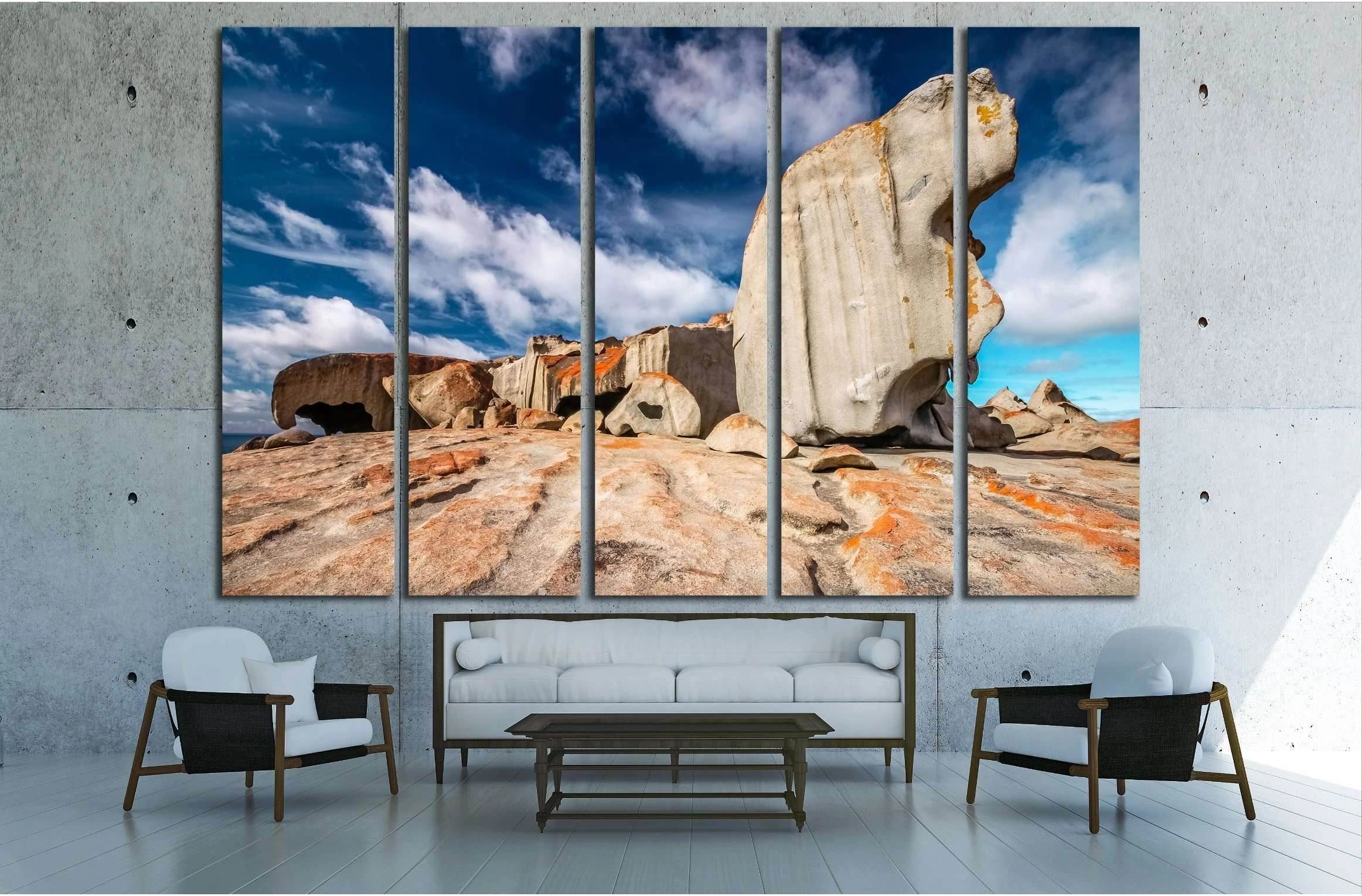 Remarkable rocks with blue and white sky,South Australia №2524 Ready to Hang Canvas Print - Zellart Canvas Prints ALL_Products, s-2524