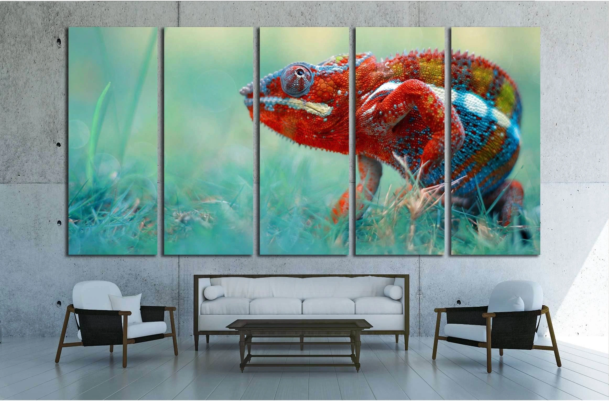 reptile, reptiles, chameleon, macro, animal, animals, indonesia №2377 Ready to Hang Canvas Print - Zellart Canvas Prints ALL_Products, s-2377