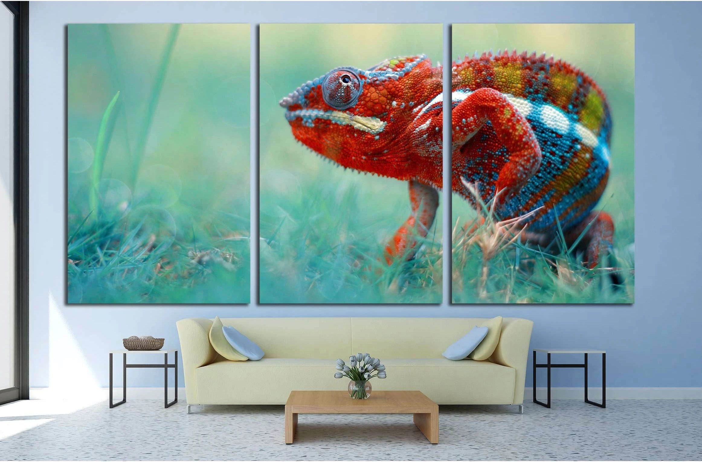 reptile, reptiles, chameleon, macro, animal, animals, indonesia №2377 Ready to Hang Canvas Print - Zellart Canvas Prints ALL_Products, s-2377
