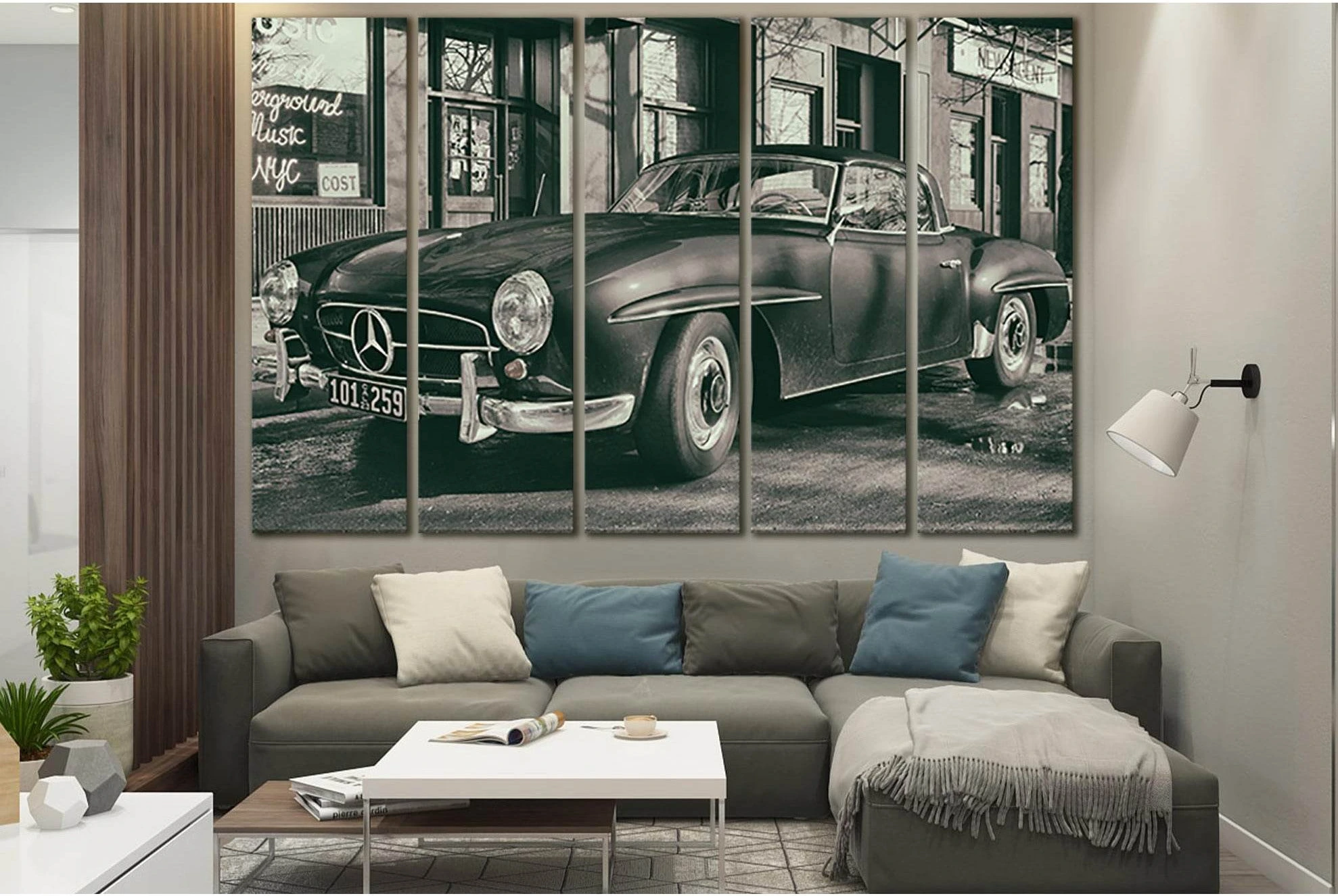 Retro Sports Car Photo №SL1422 Ready to Hang Canvas Print - Zellart Canvas Prints 0new, ALL_Products, Engine