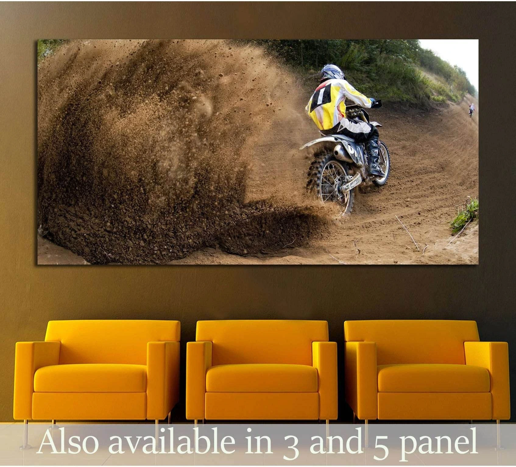 Rider driving in the motocross race №2482 Ready to Hang Canvas Print - Zellart Canvas Prints ALL_Products, s-2482