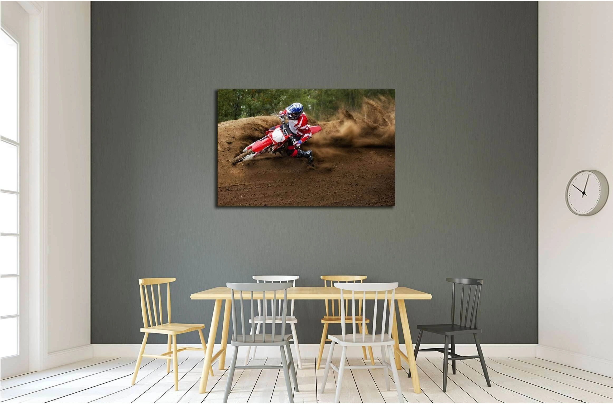 Rider driving in the motocross race №2483 Ready to Hang Canvas Print - Zellart Canvas Prints ALL_Products, s-2483